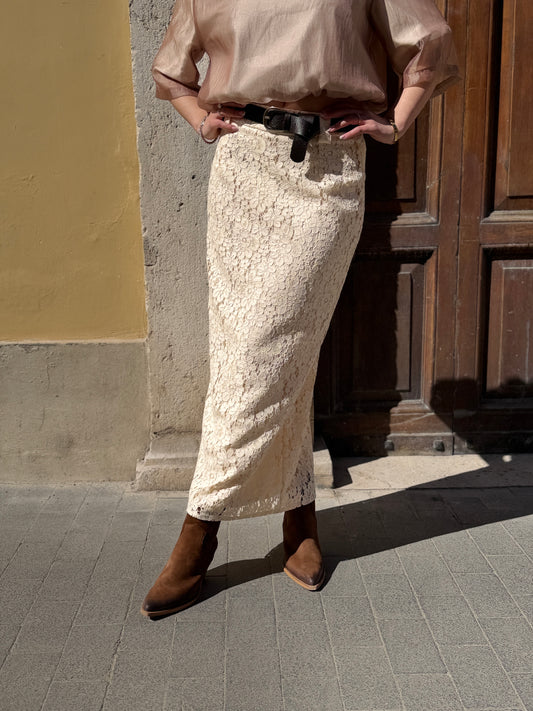 Haveonne Gonna in pizzo Burro