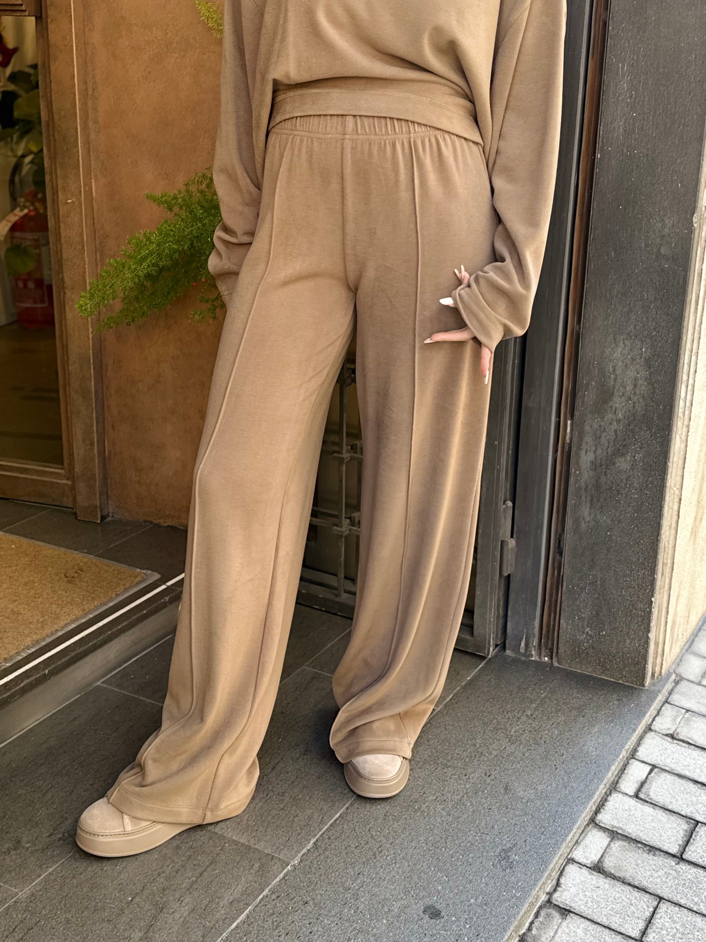 Eleh Pantalone Tuta GRIGIO/FANGO in lyocell