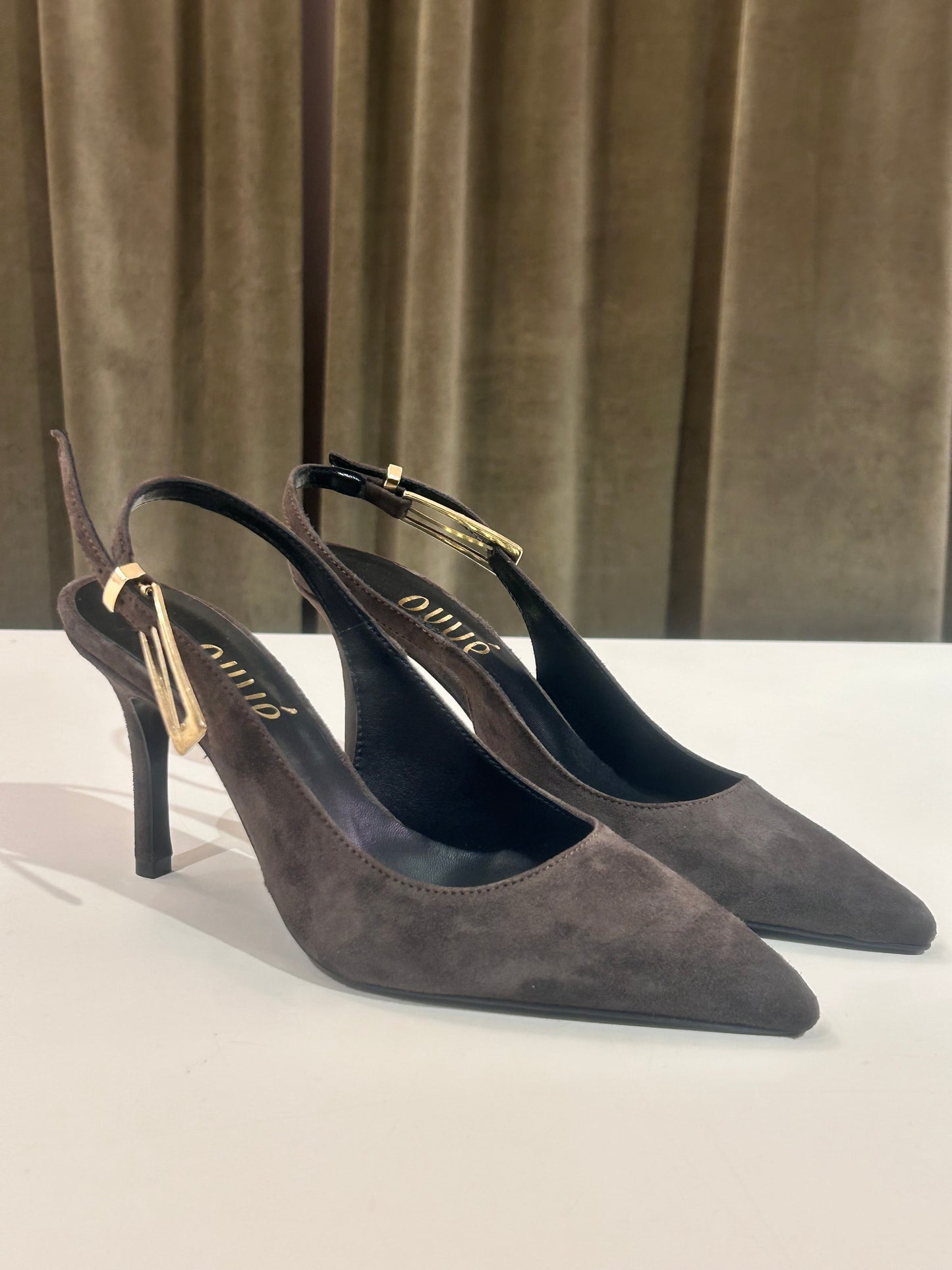 Ovyè Slingback scamosciata MORO