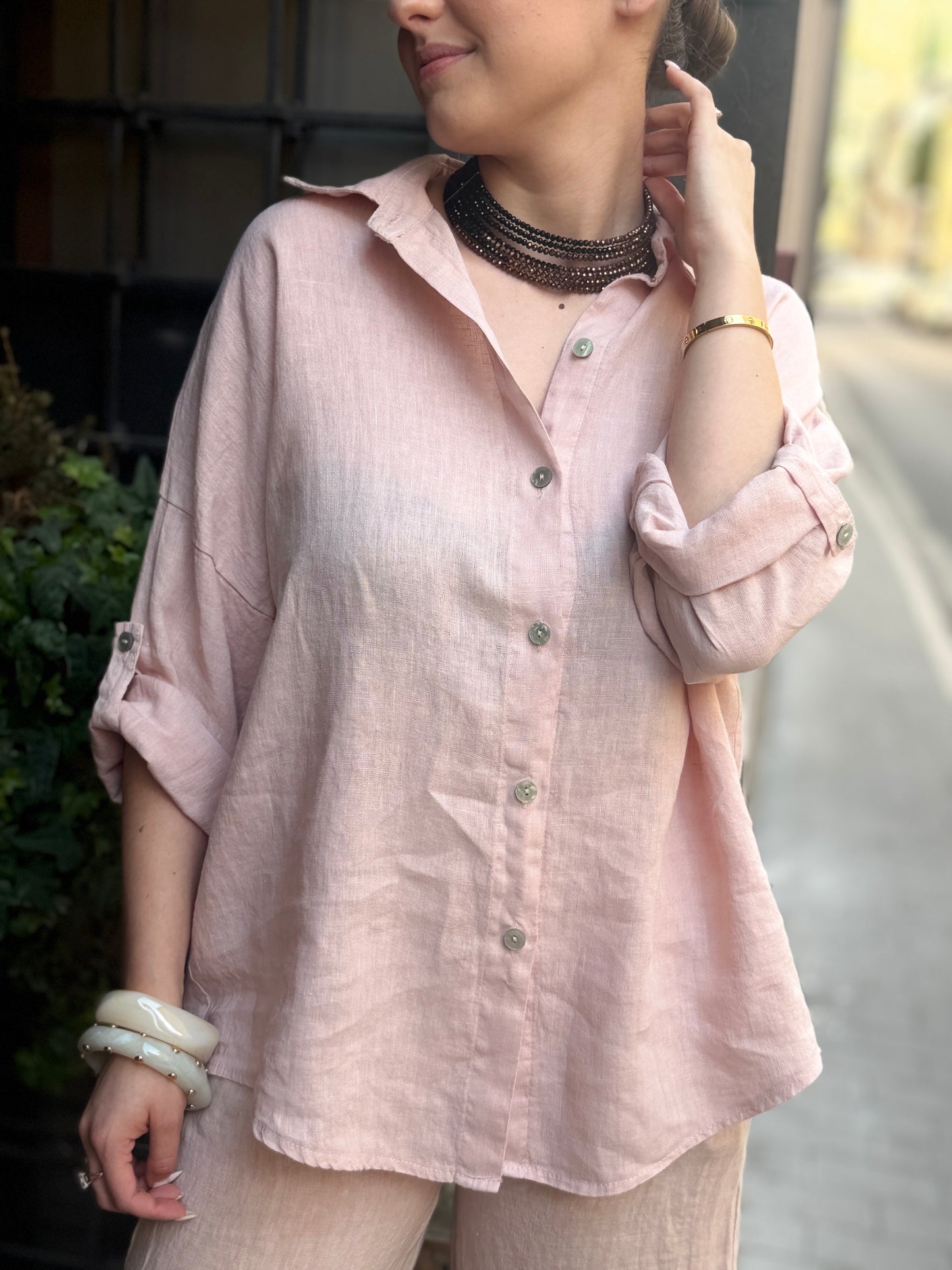Camicia VIOLA in lino (disponibile in più colori)