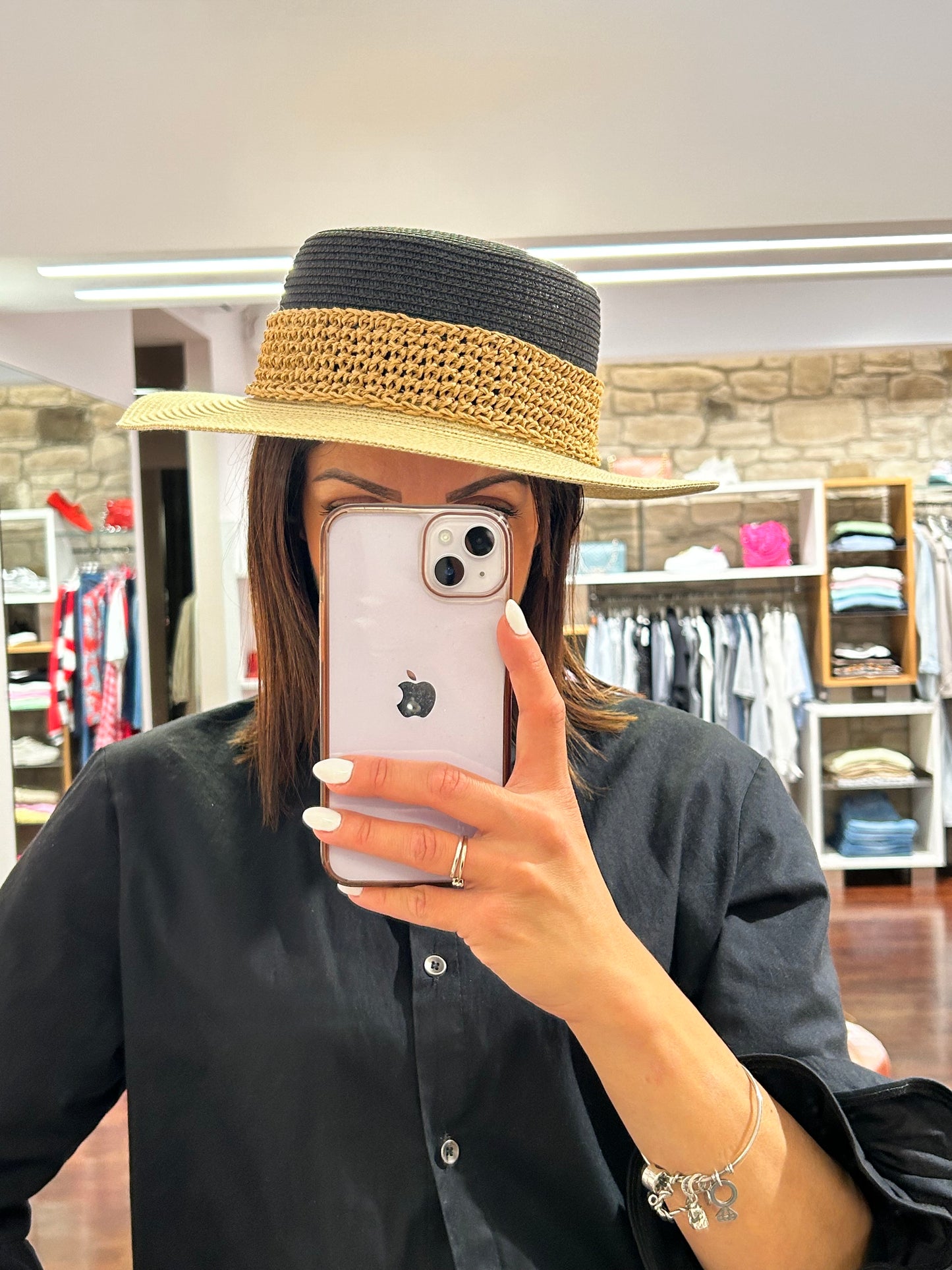 Cappello paglia bombetta rigida