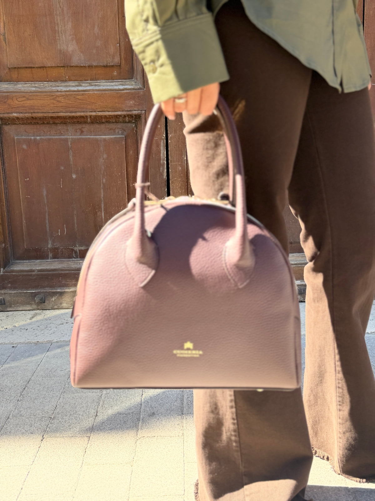 Cuoieria Fiorentina LUA MEDIUM BOWLING BAG COFFEE
