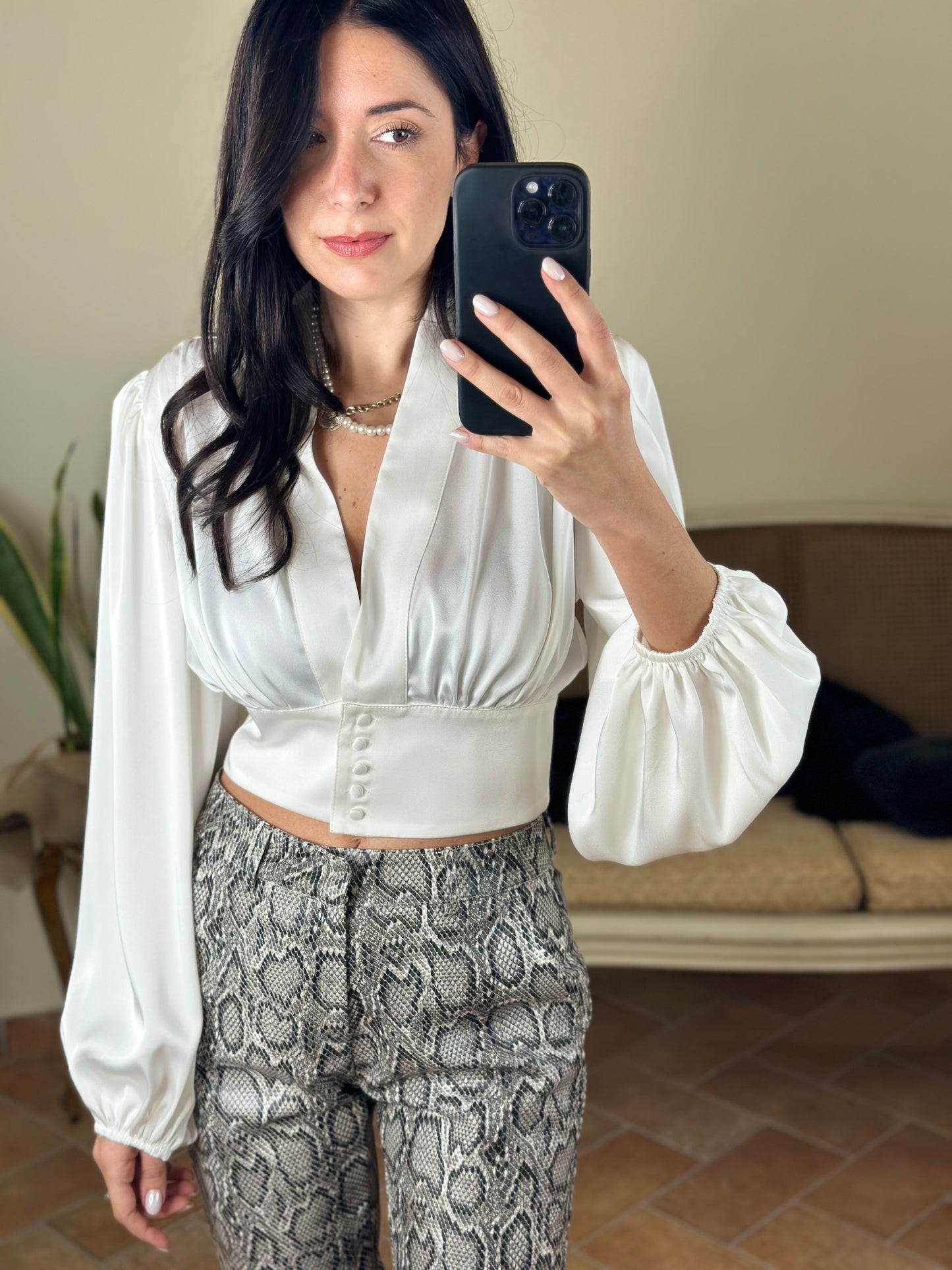 Silence Limited blusa crop (disponibile bianca e ottanio)