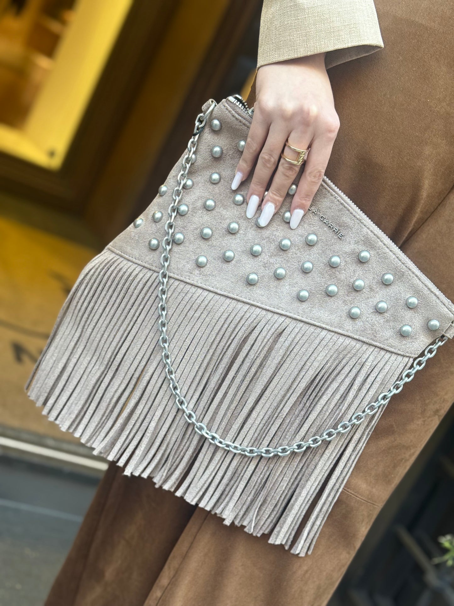 La Carrie POCHETTE NIGHT EDITION  TAUPE