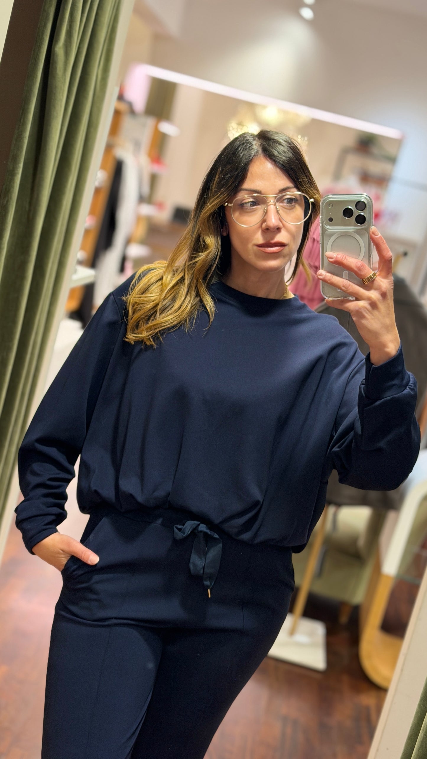 Felpa Blu con arriccio