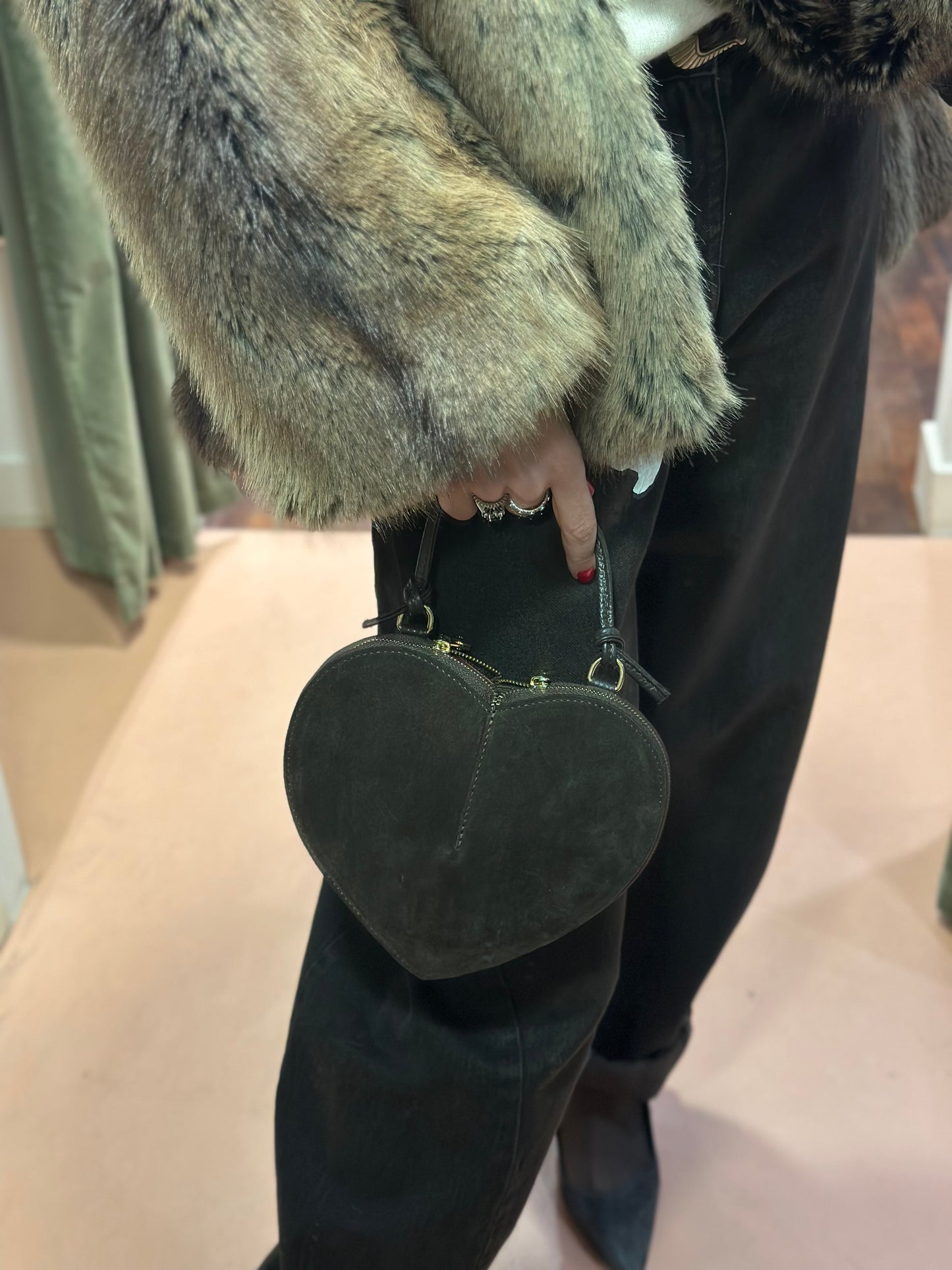 Borsa scamosciata HEART
