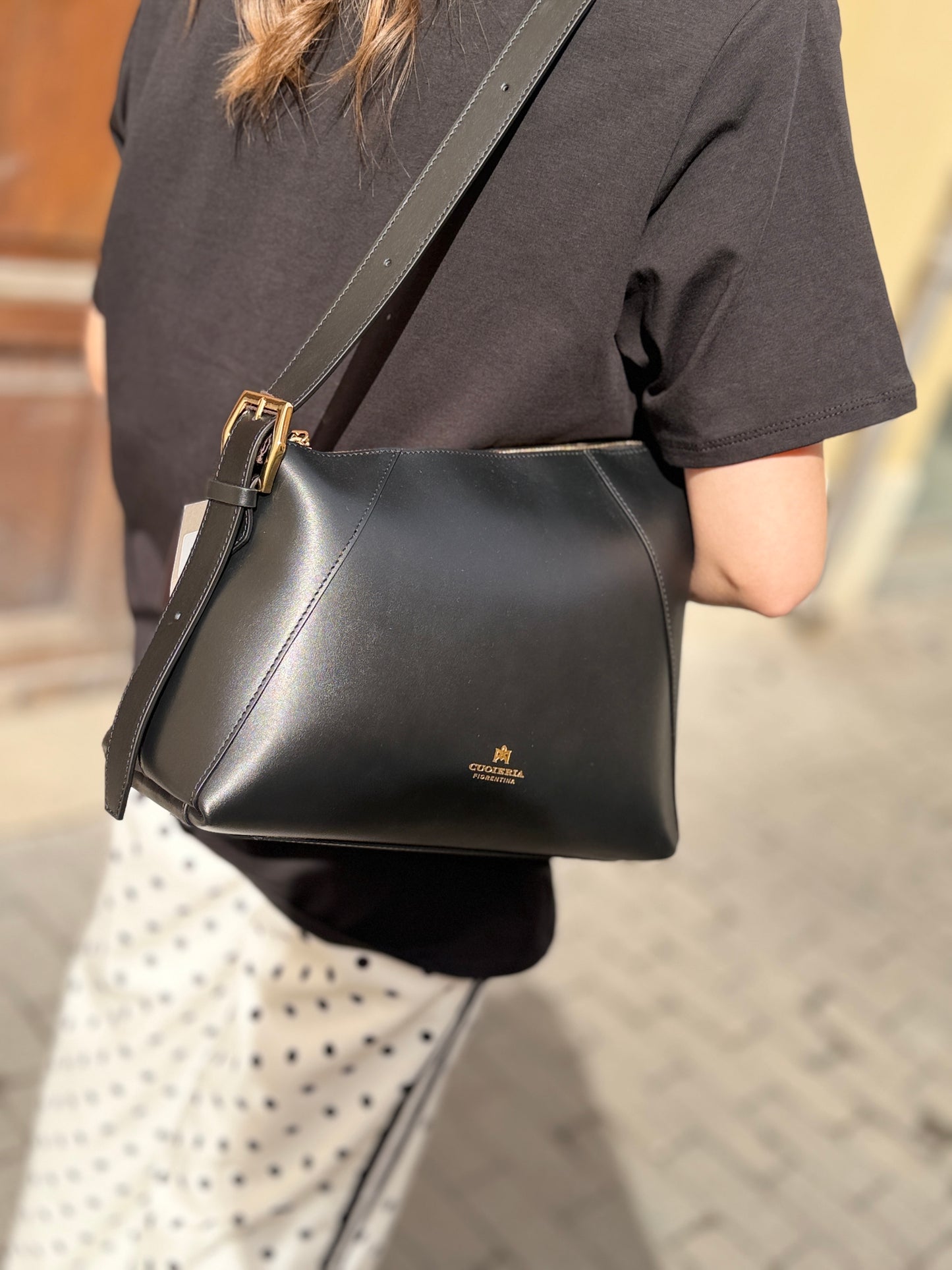 Cuoieria Fiorentina Loop Hobo NERO