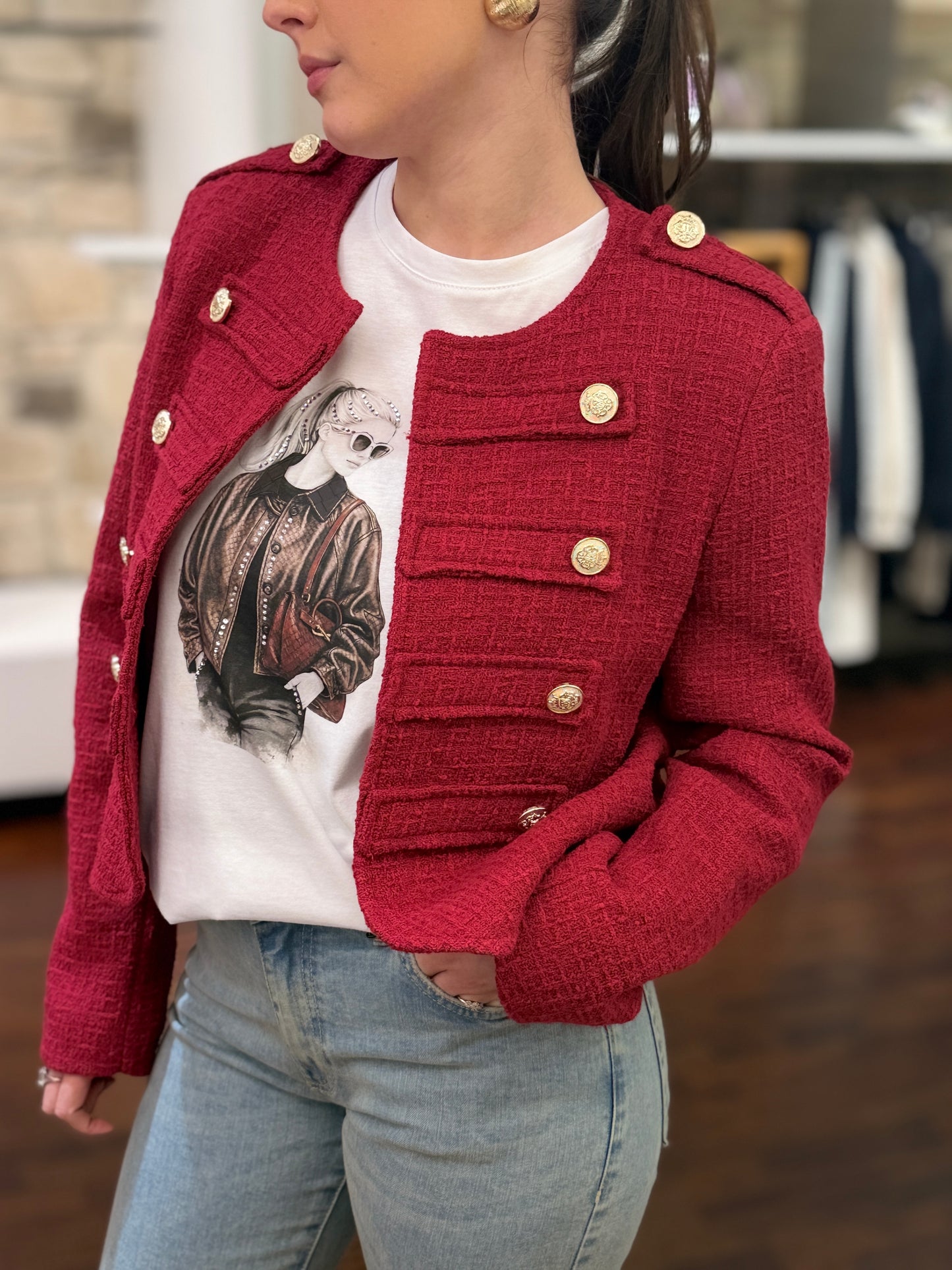 Tensione in Giacca Napoleone ROSSO