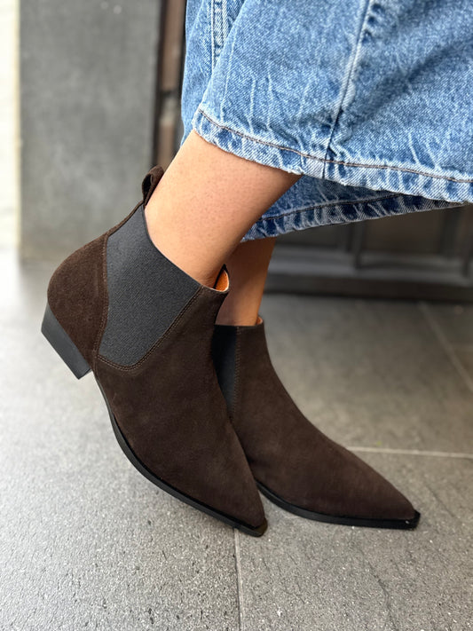 Angel Alarcon NEGADE Tronchetto basso in camoscio MORO