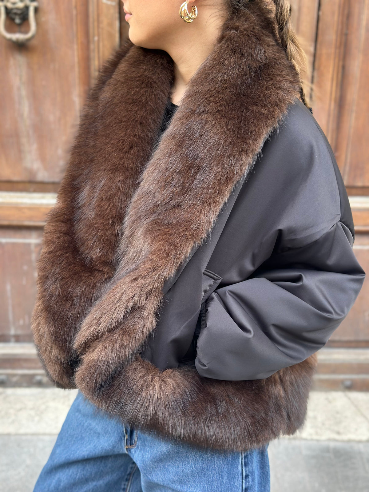 Tensione in Bomber pelliccia