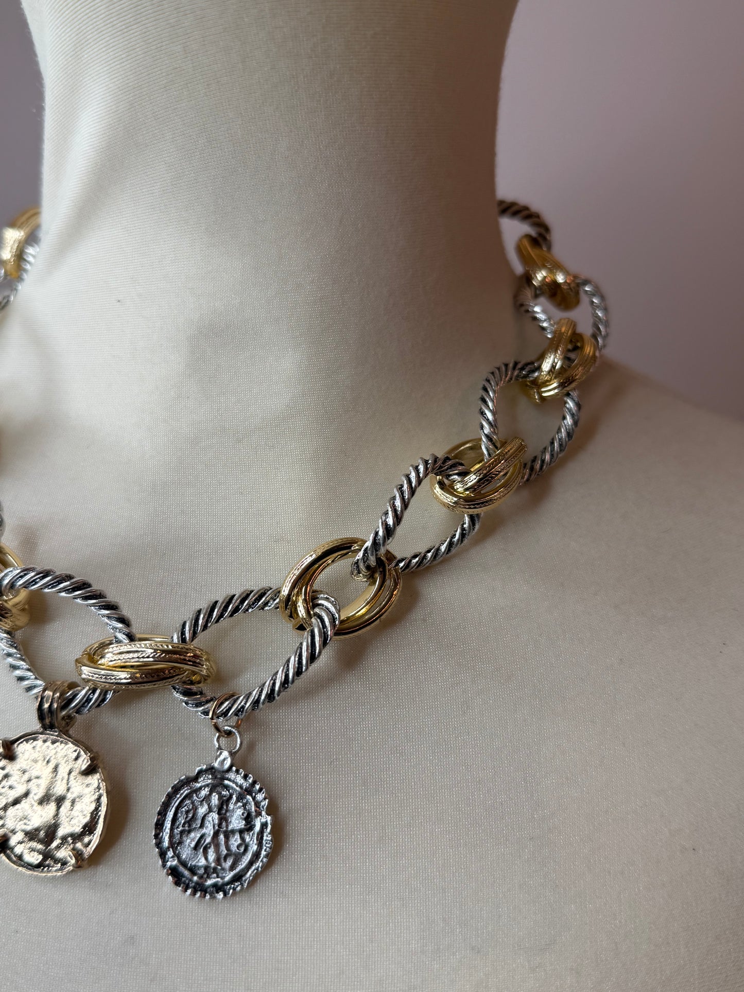 Collana catena a disco ORO