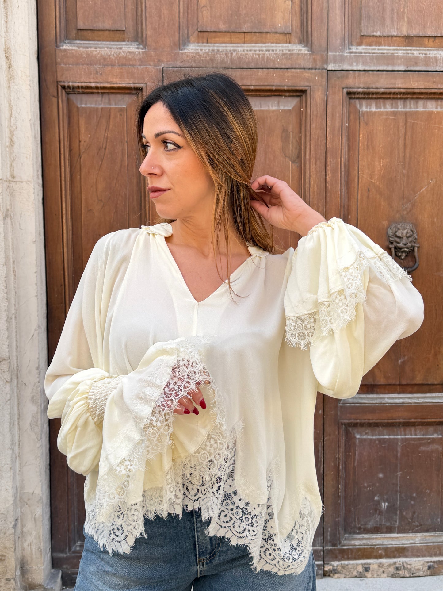 Tensione in Blusa con pizzo AVORIO