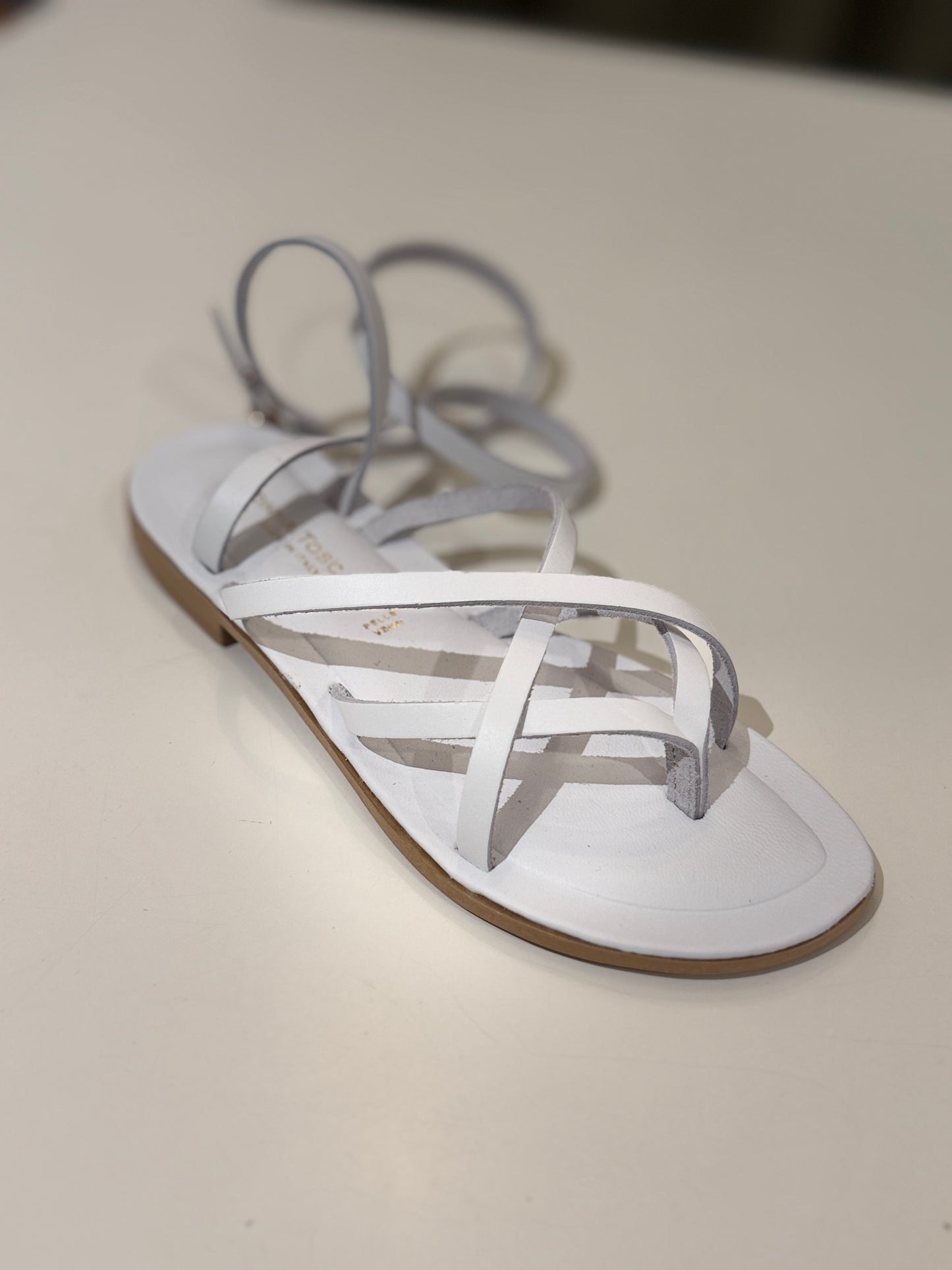 Donna Toscana Infradito flat Bianco