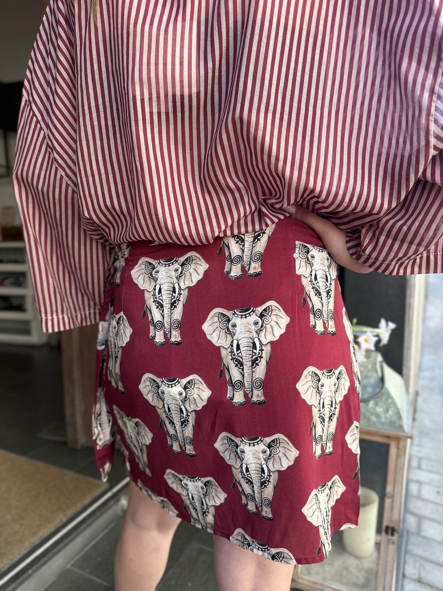 Tensione in Camicia misto seta a righe Panna/India