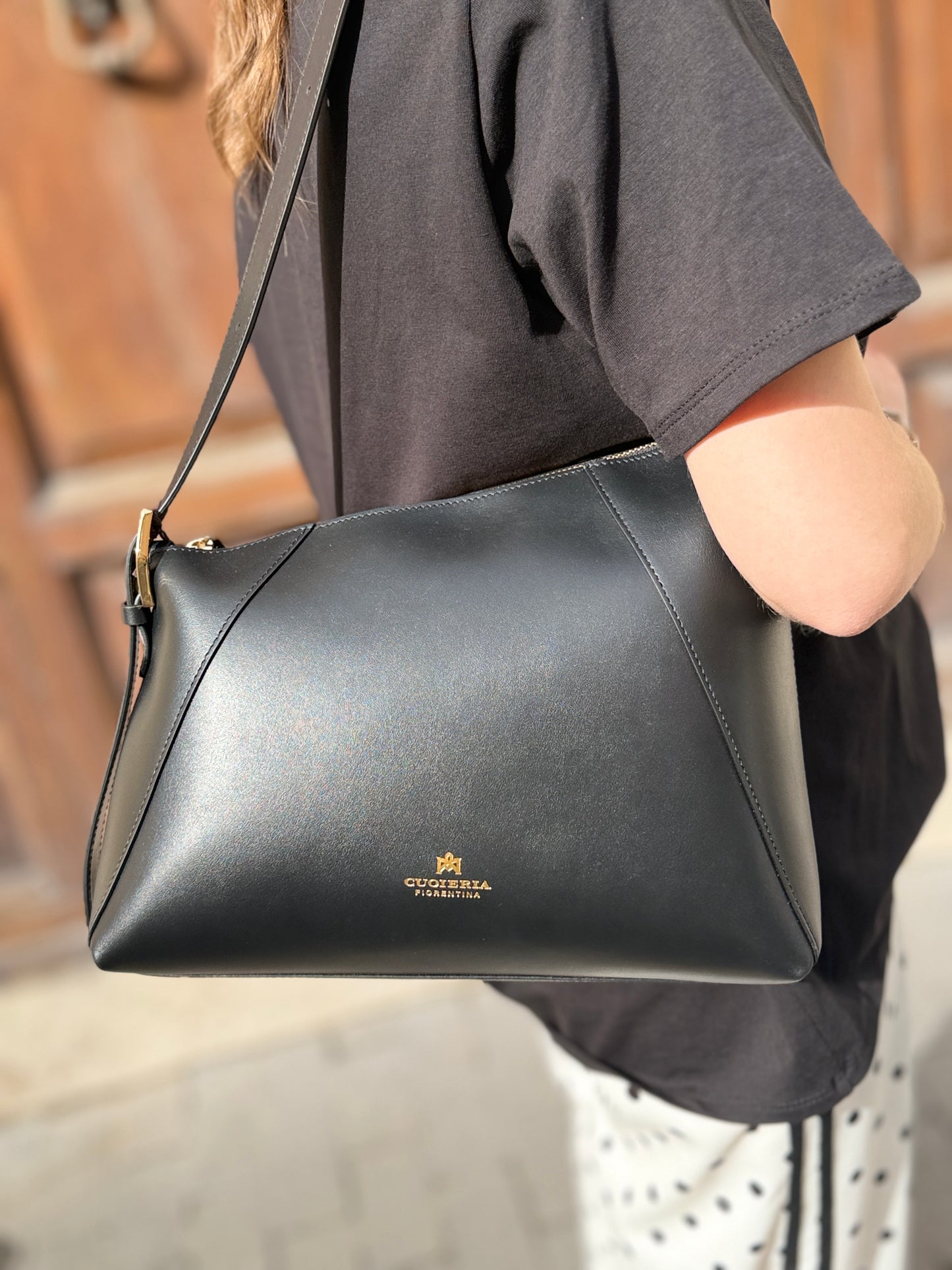 Cuoieria Fiorentina Loop Hobo NERO