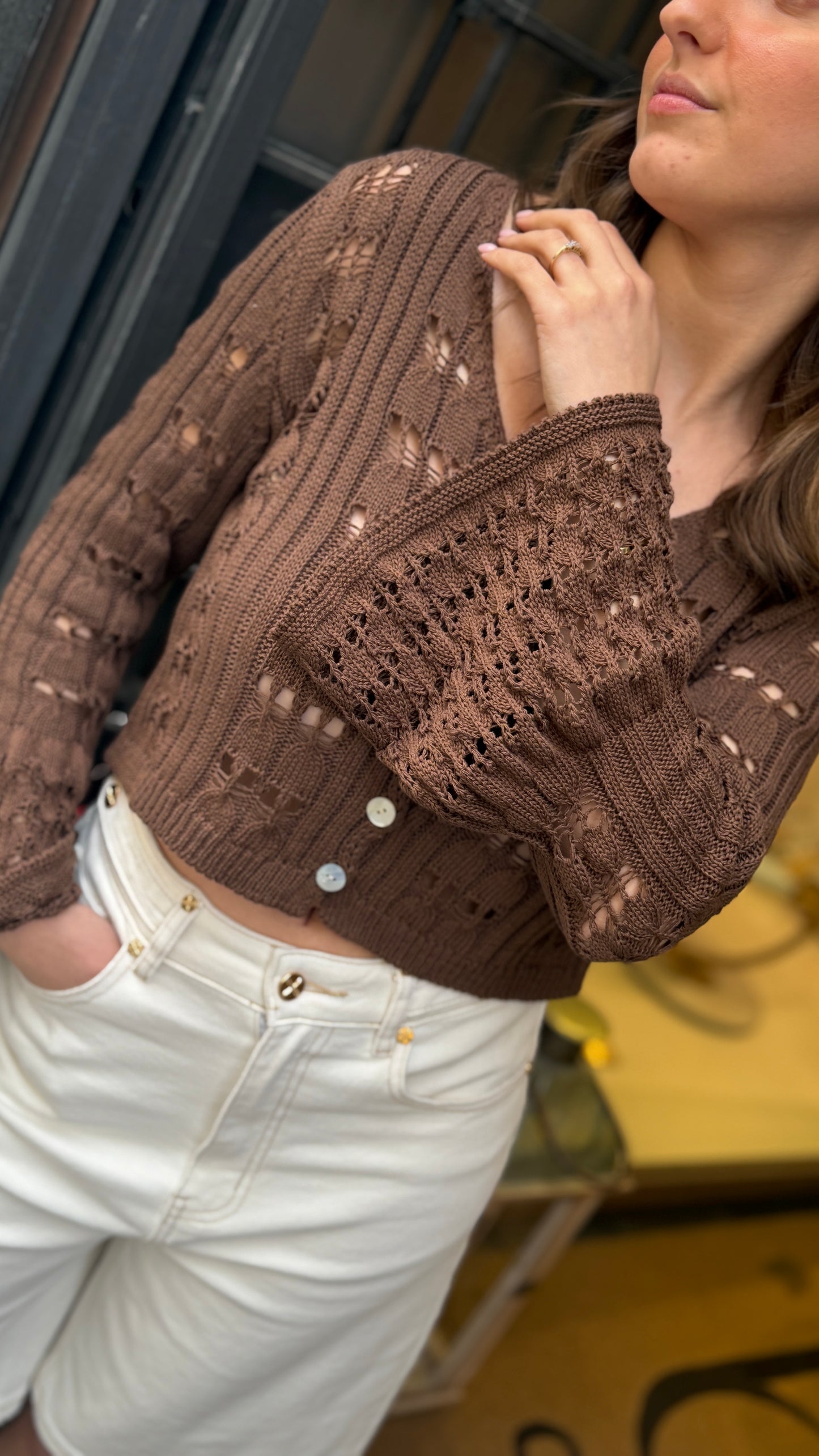 Cardigan traforato MORO