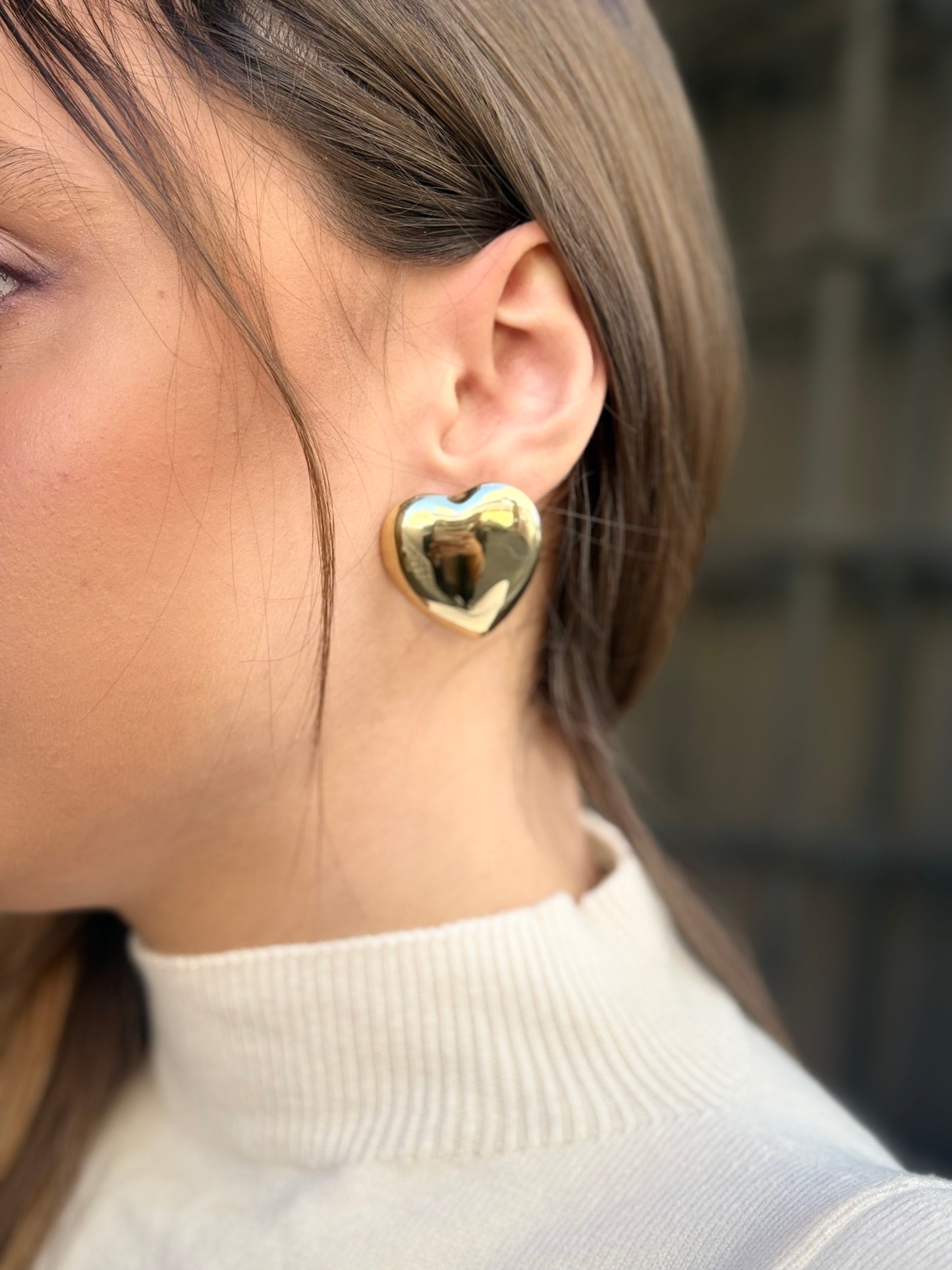 Orecchini bombati CUORE ORO