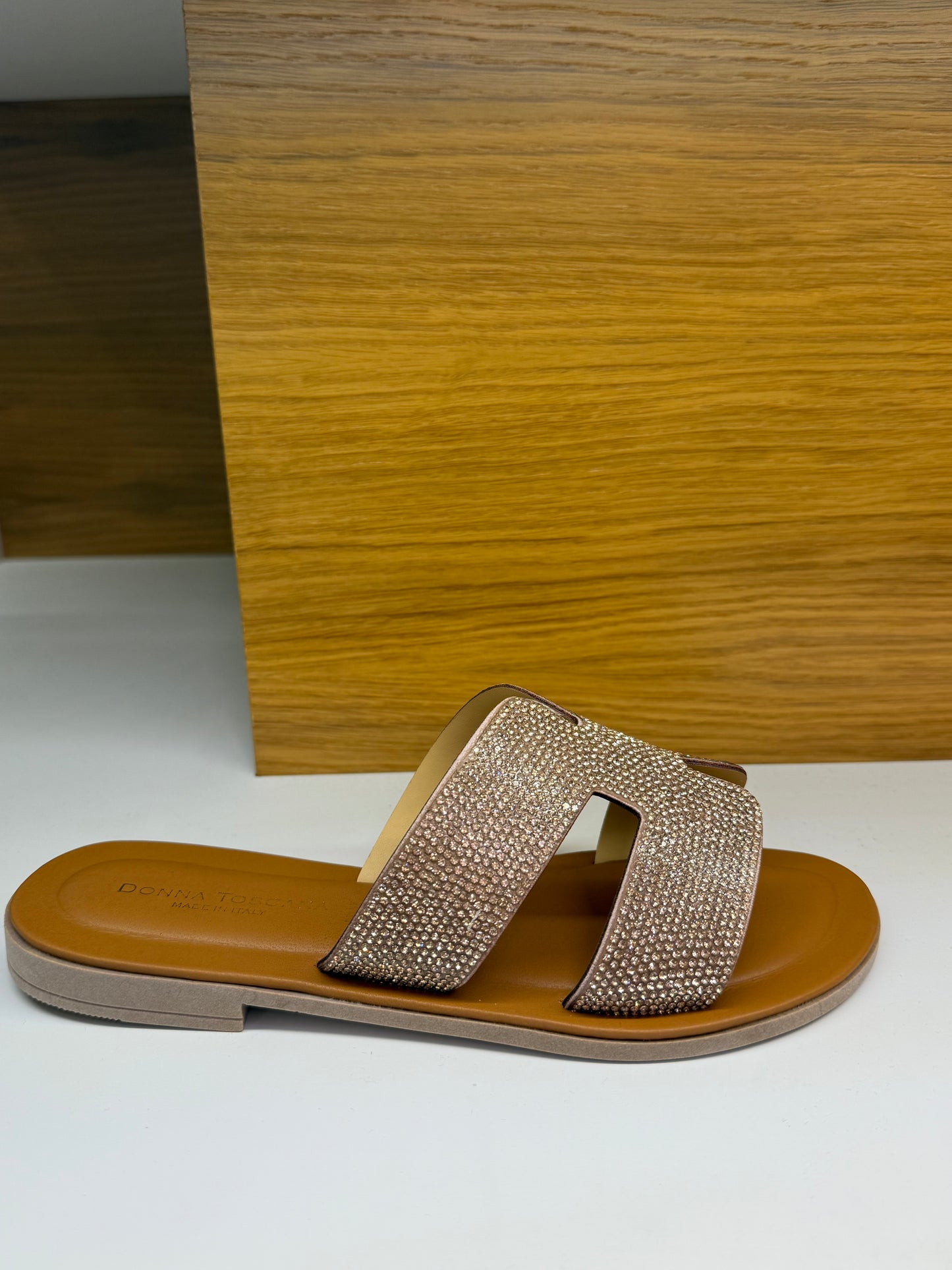 Donna Toscana Ciabatta Strass  Rose Gold
