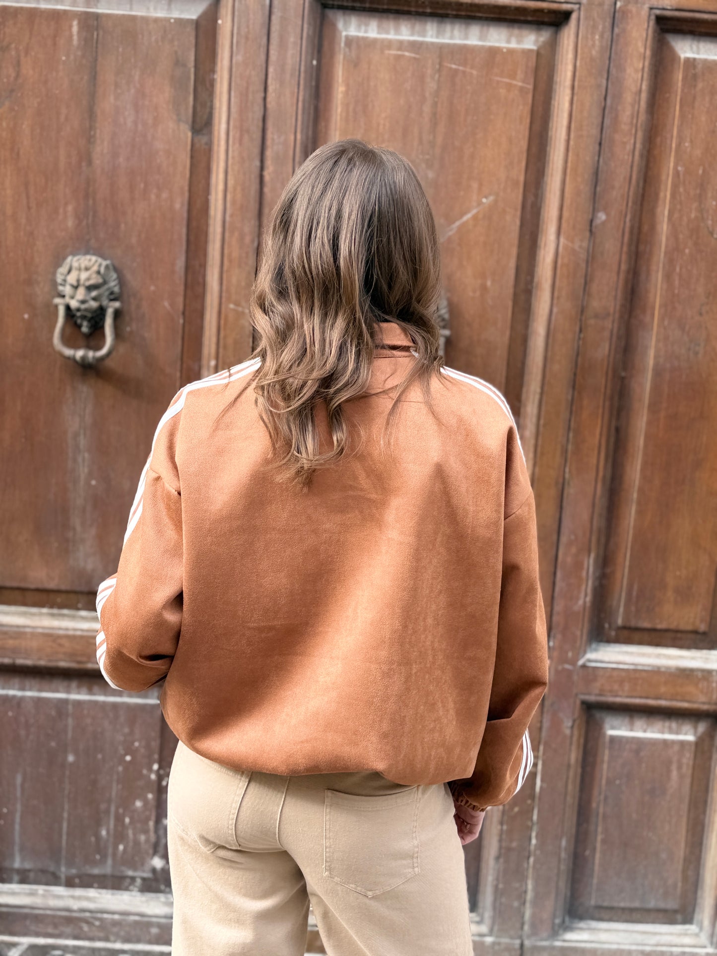 Felpa Sporty Chic Camel