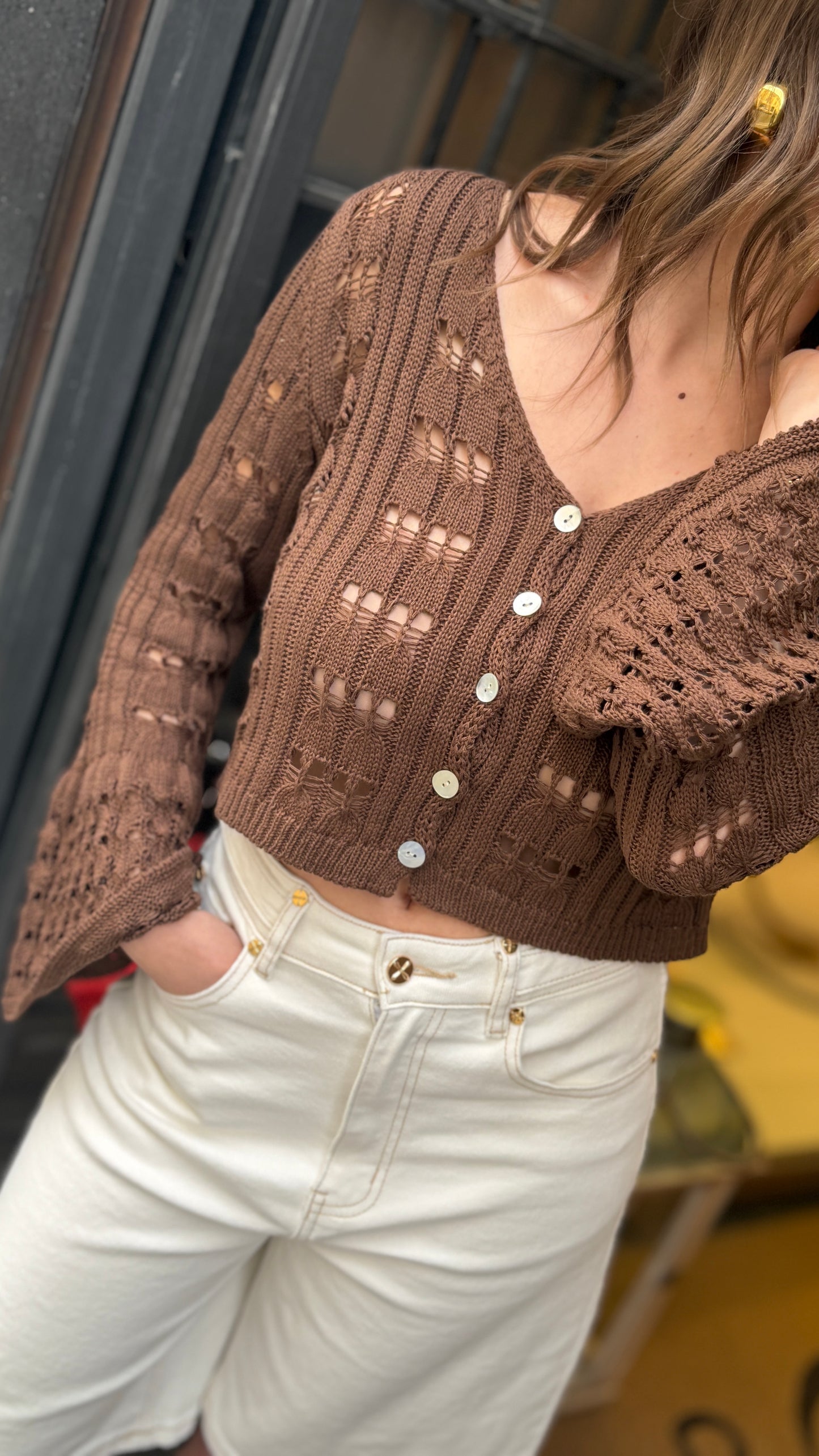 Cardigan traforato MORO