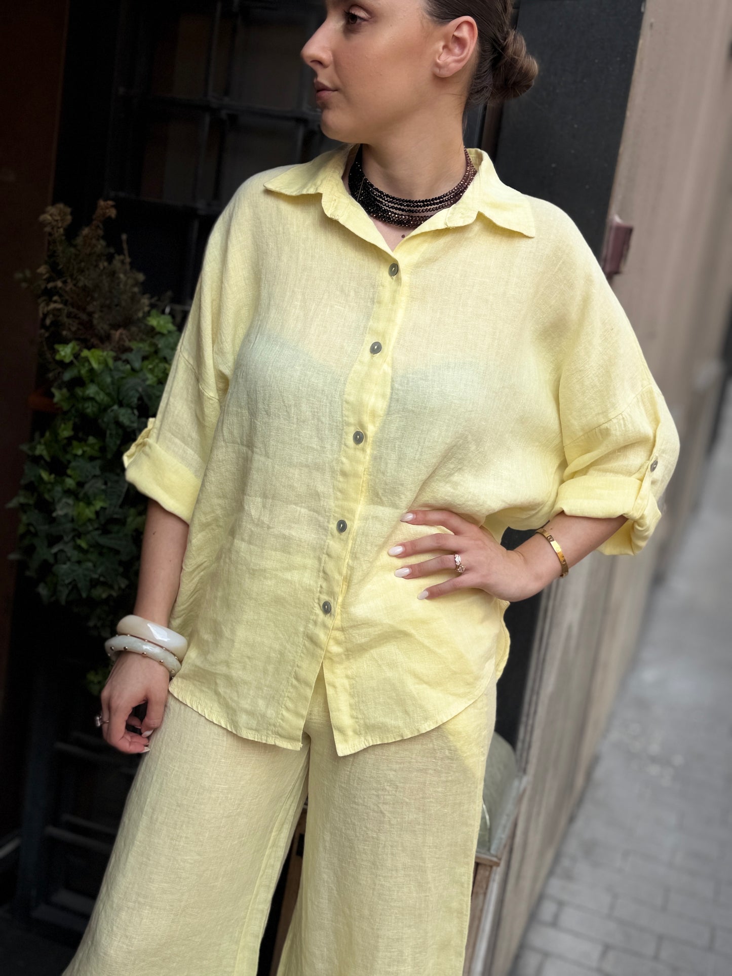 Camicia VIOLA in lino (disponibile in più colori)