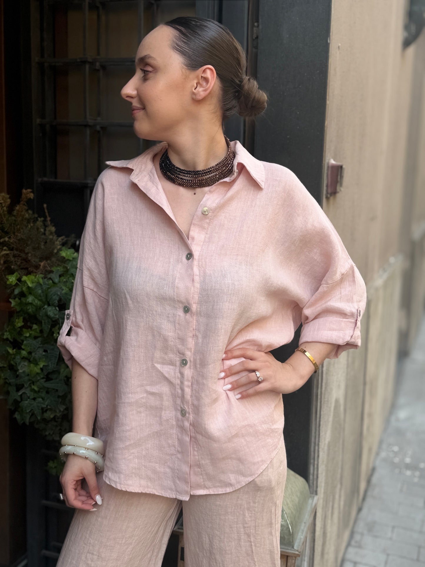 Camicia VIOLA in lino (disponibile in più colori)