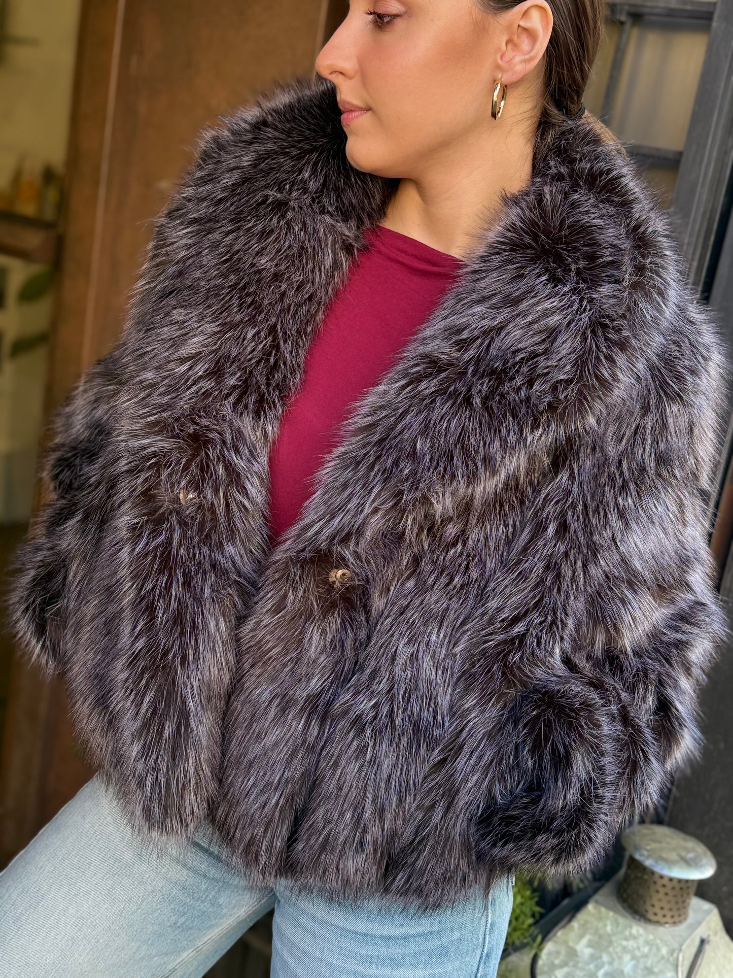 Ecopelliccia OLIMPIA Nero/Grigio