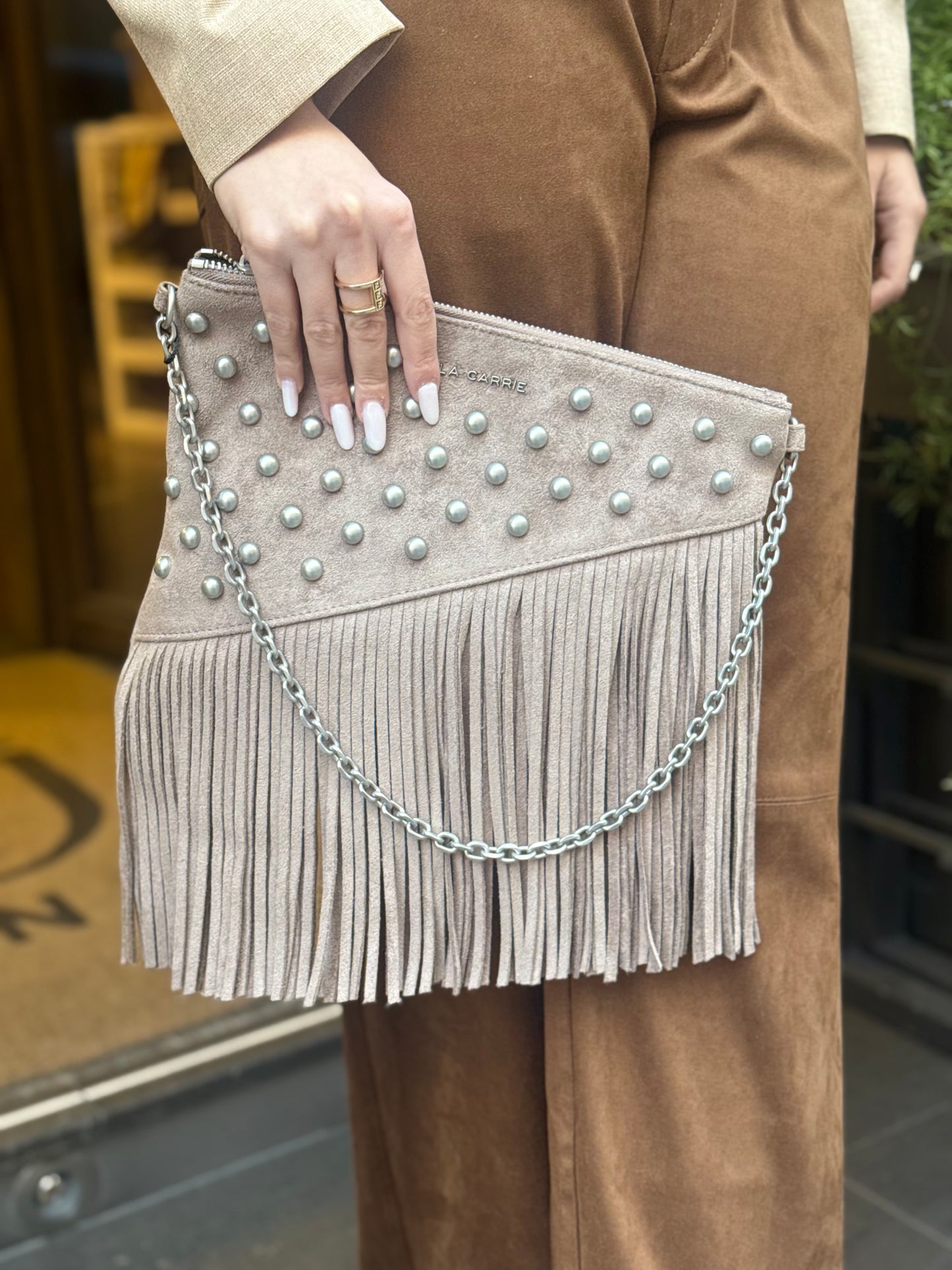 La Carrie POCHETTE NIGHT EDITION  TAUPE