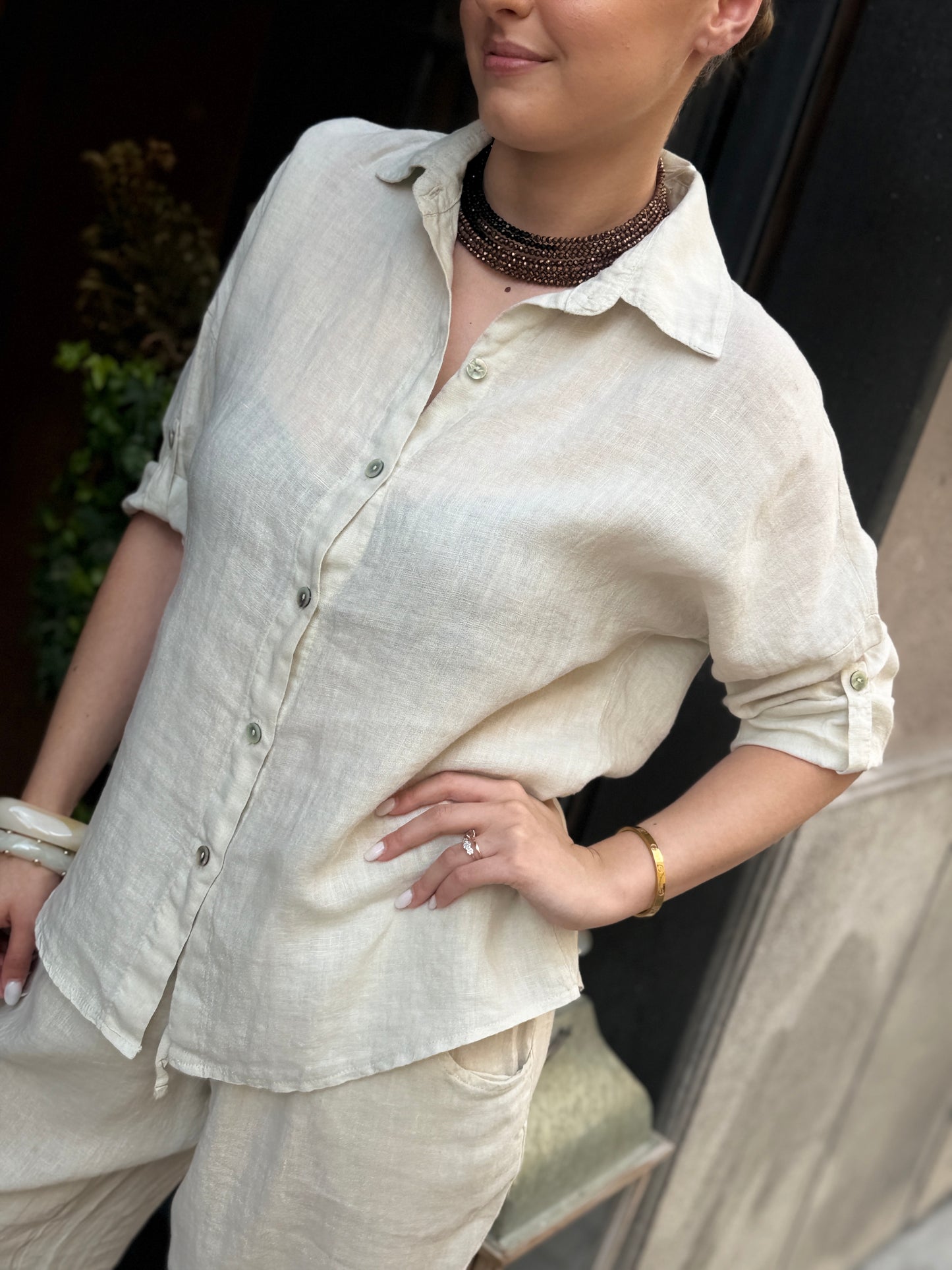 Camicia VIOLA in lino (disponibile in più colori)
