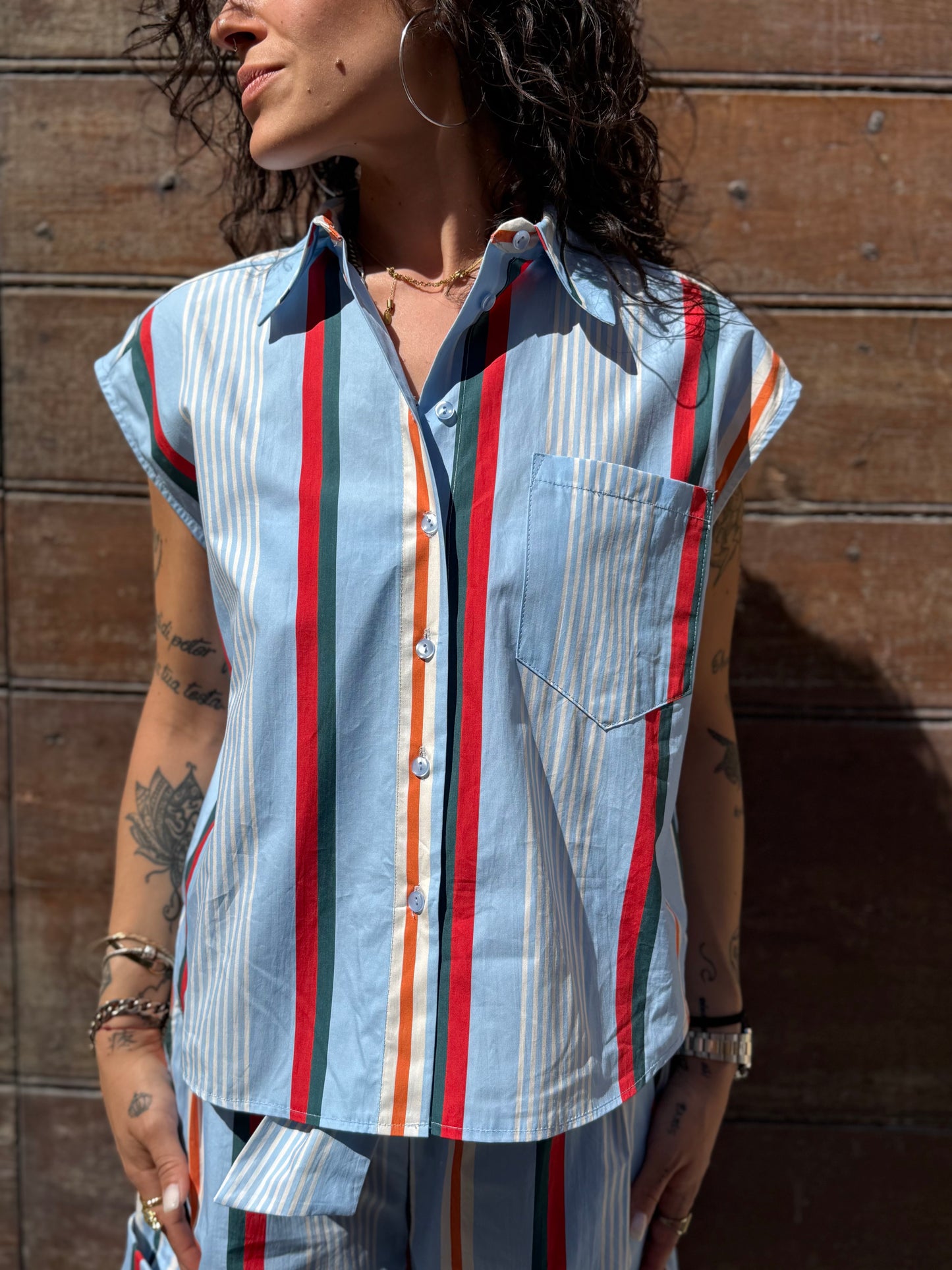 Tensione in Camicia a righe multicolor