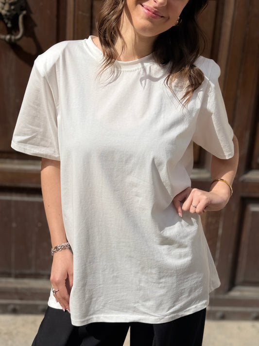 T-shirt spalla imbottita BIANCA