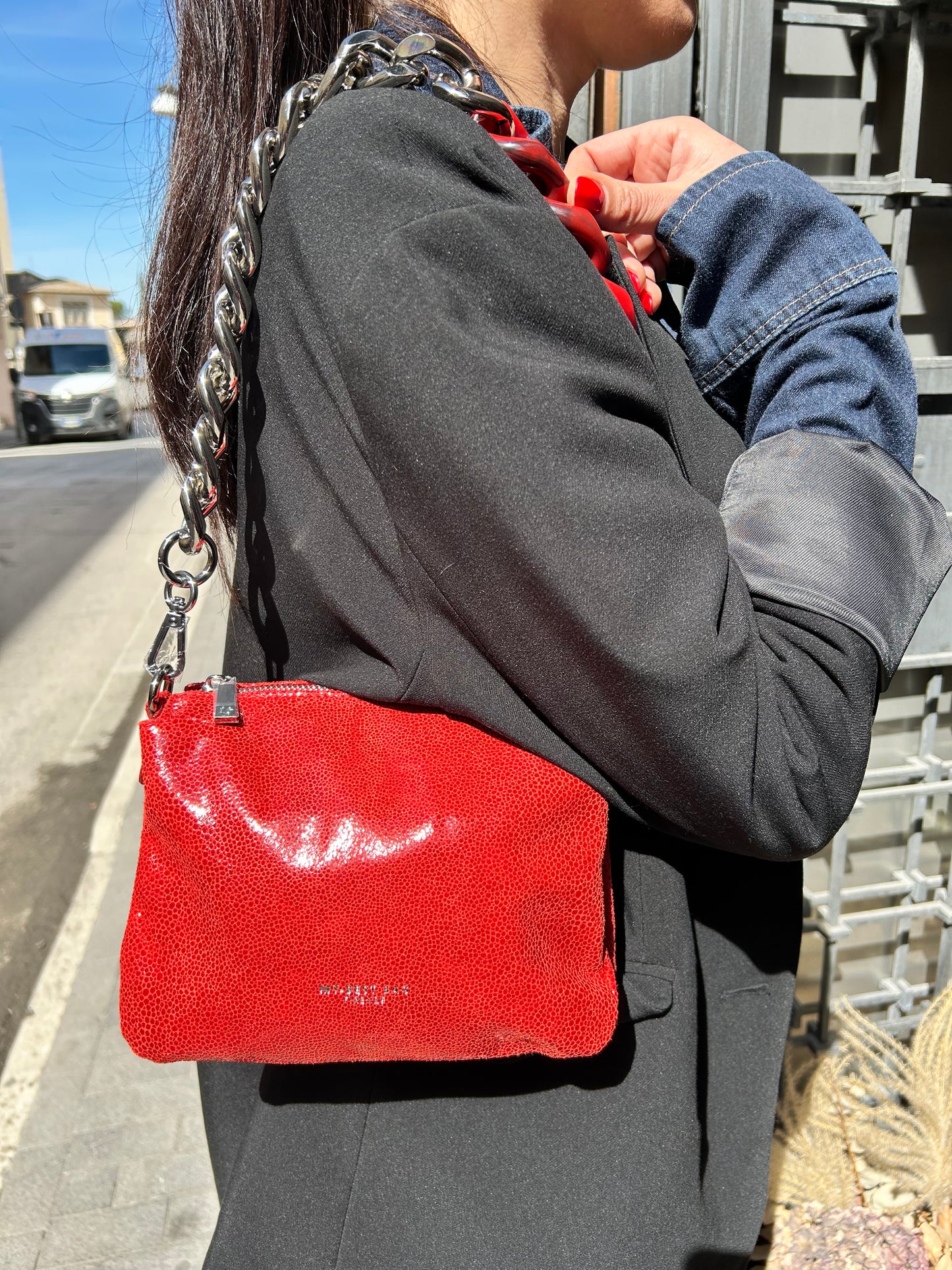 My Best Bag RED multipochette con catena