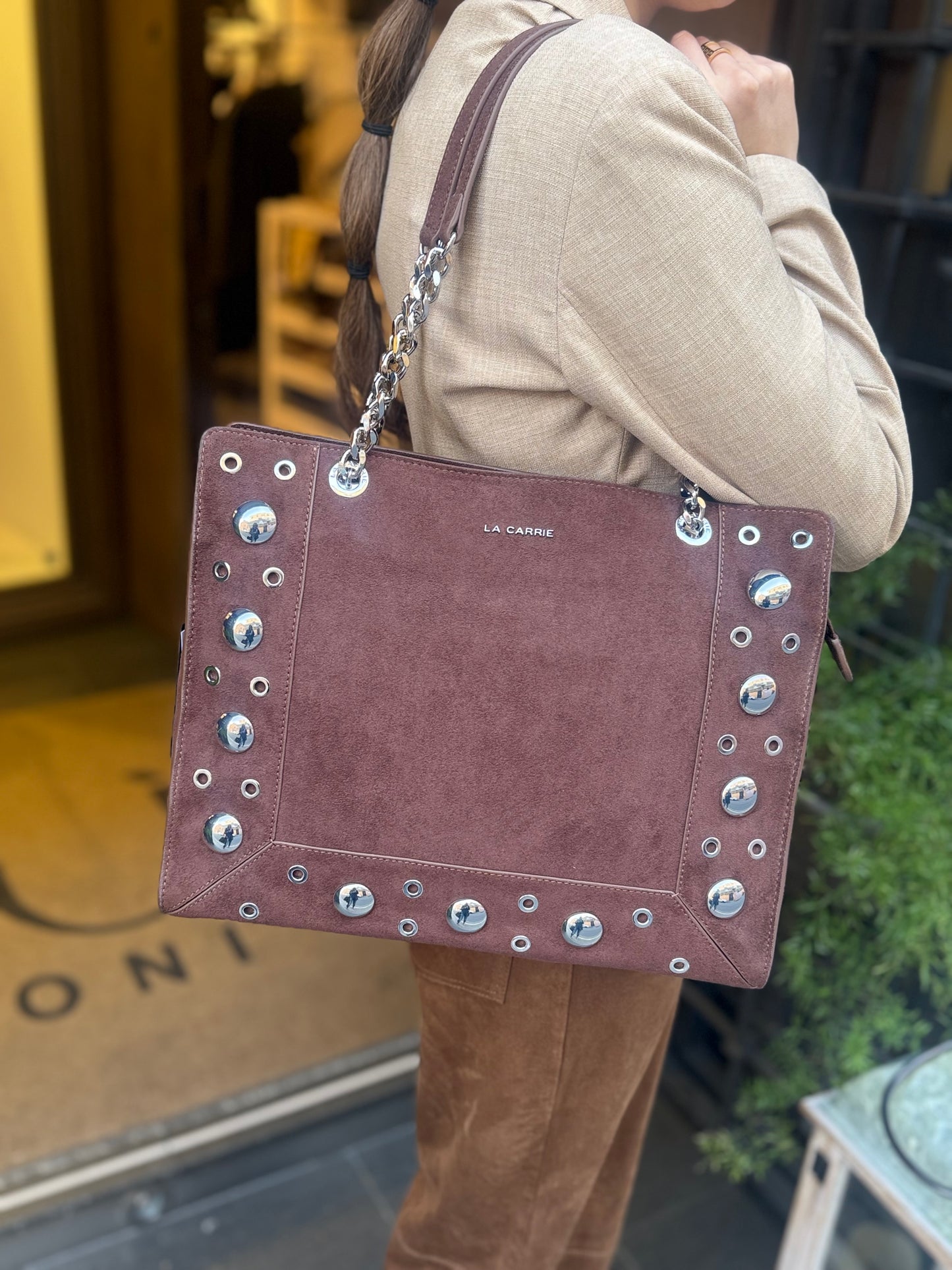 La Carrie SHOPPING ETHNIC SUEDE BROWN