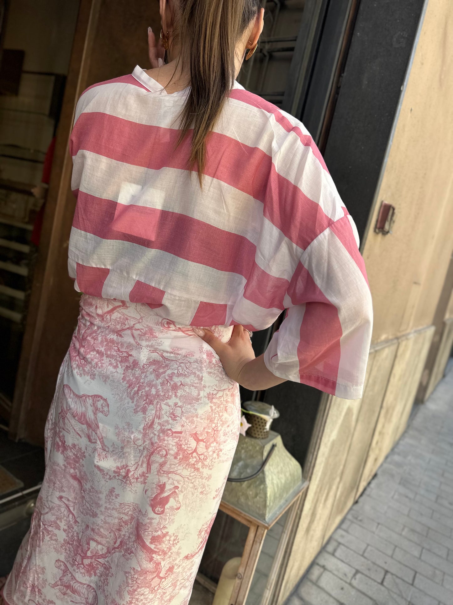 Tensione in Gonna Toile de Jouy Rosa