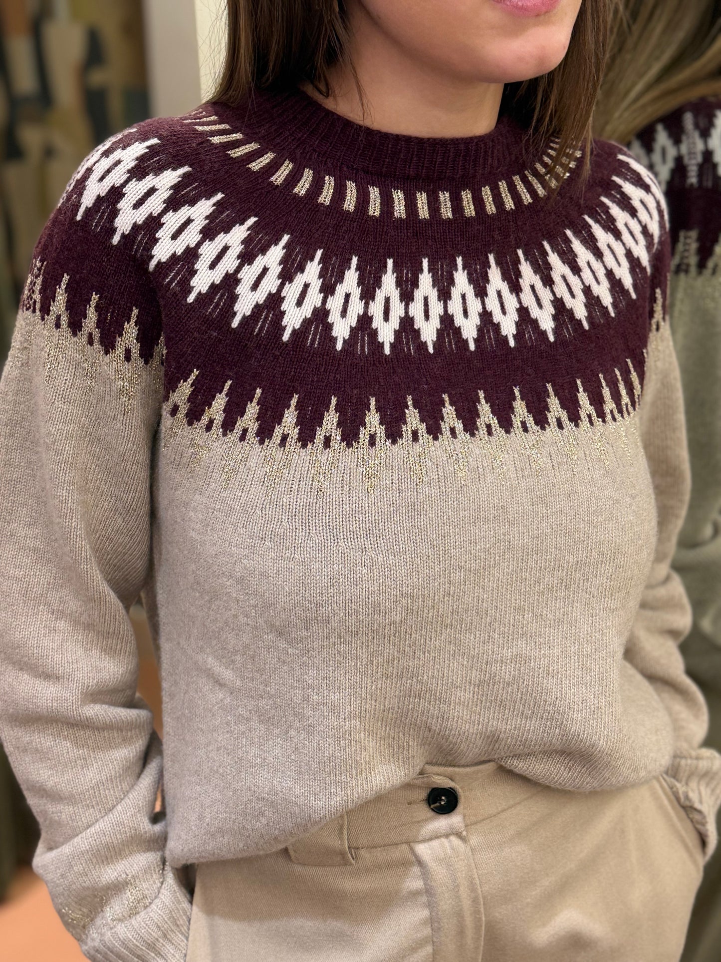 Tensione In maglia in jacquard CASHA/BURDEAUX/PANNA