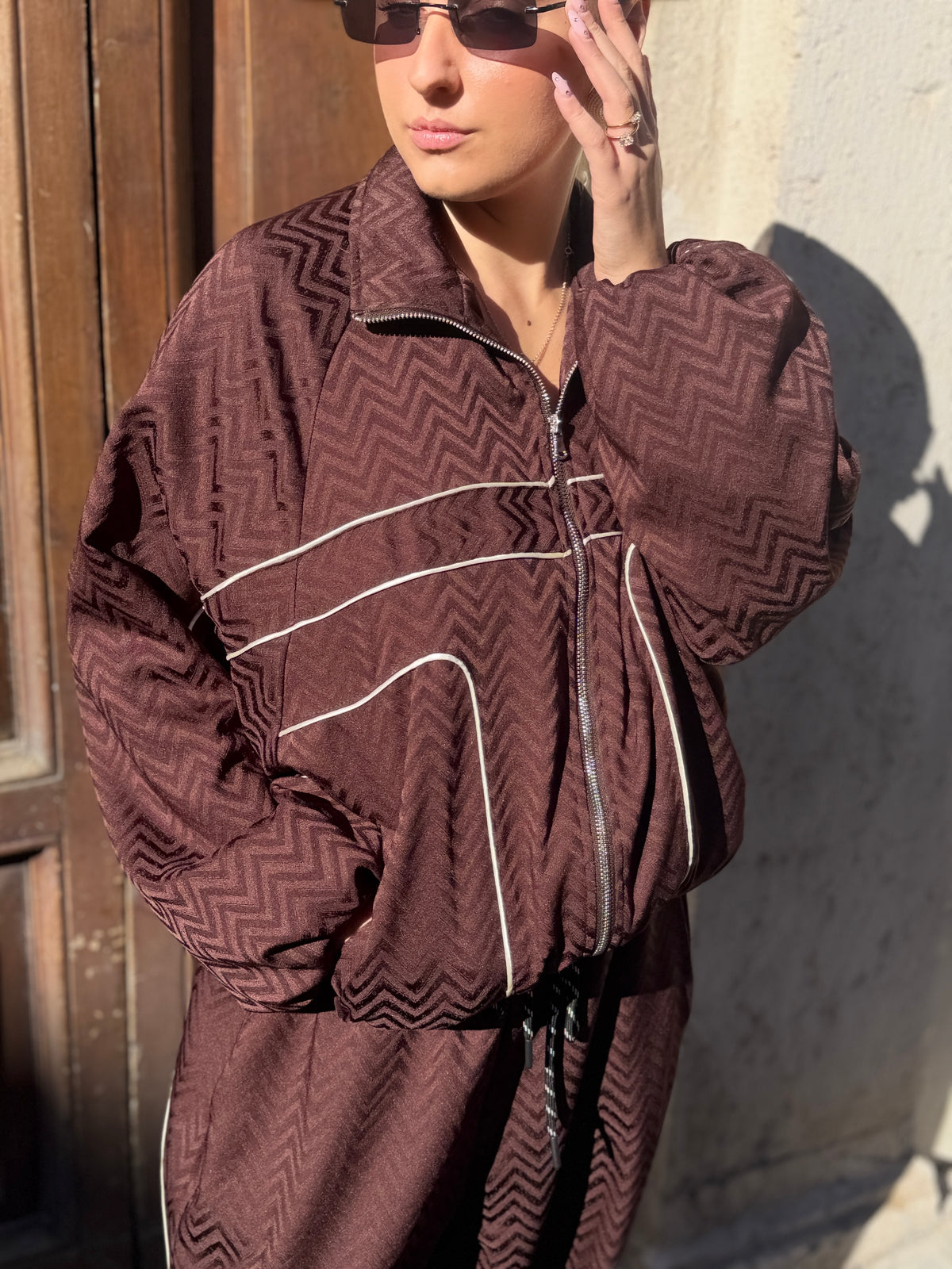 Felpa Bomber Sporty-Chic MORO