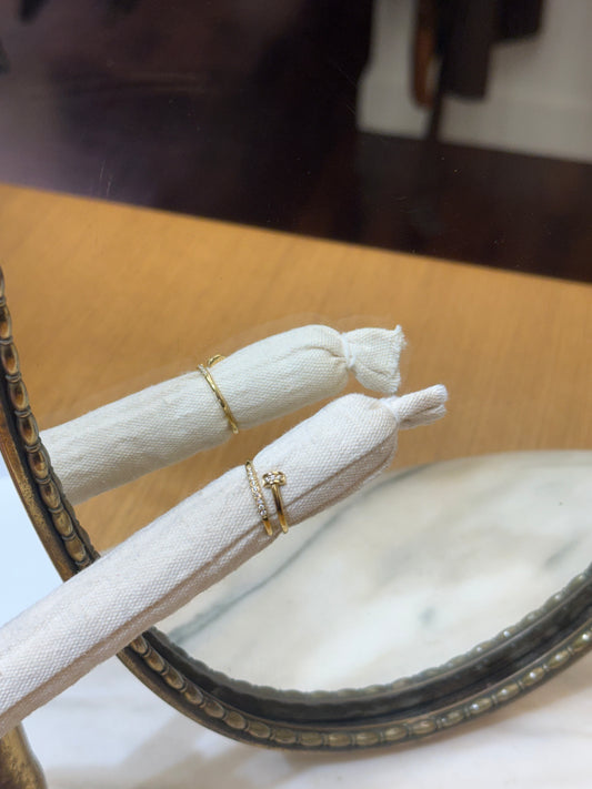 Anello chiodo con strass ORO