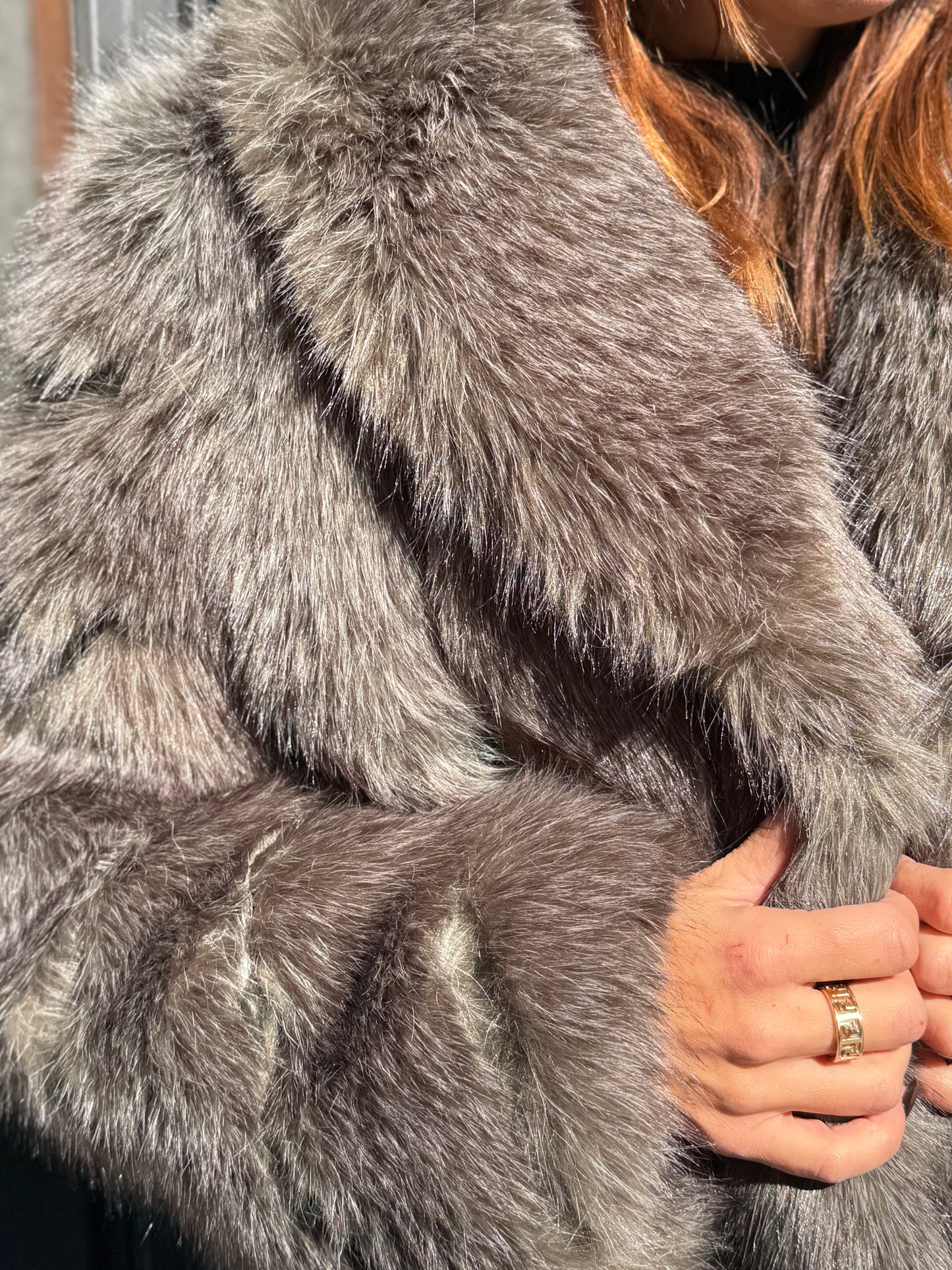 Ecopelliccia OLIMPIA Verde/Nero