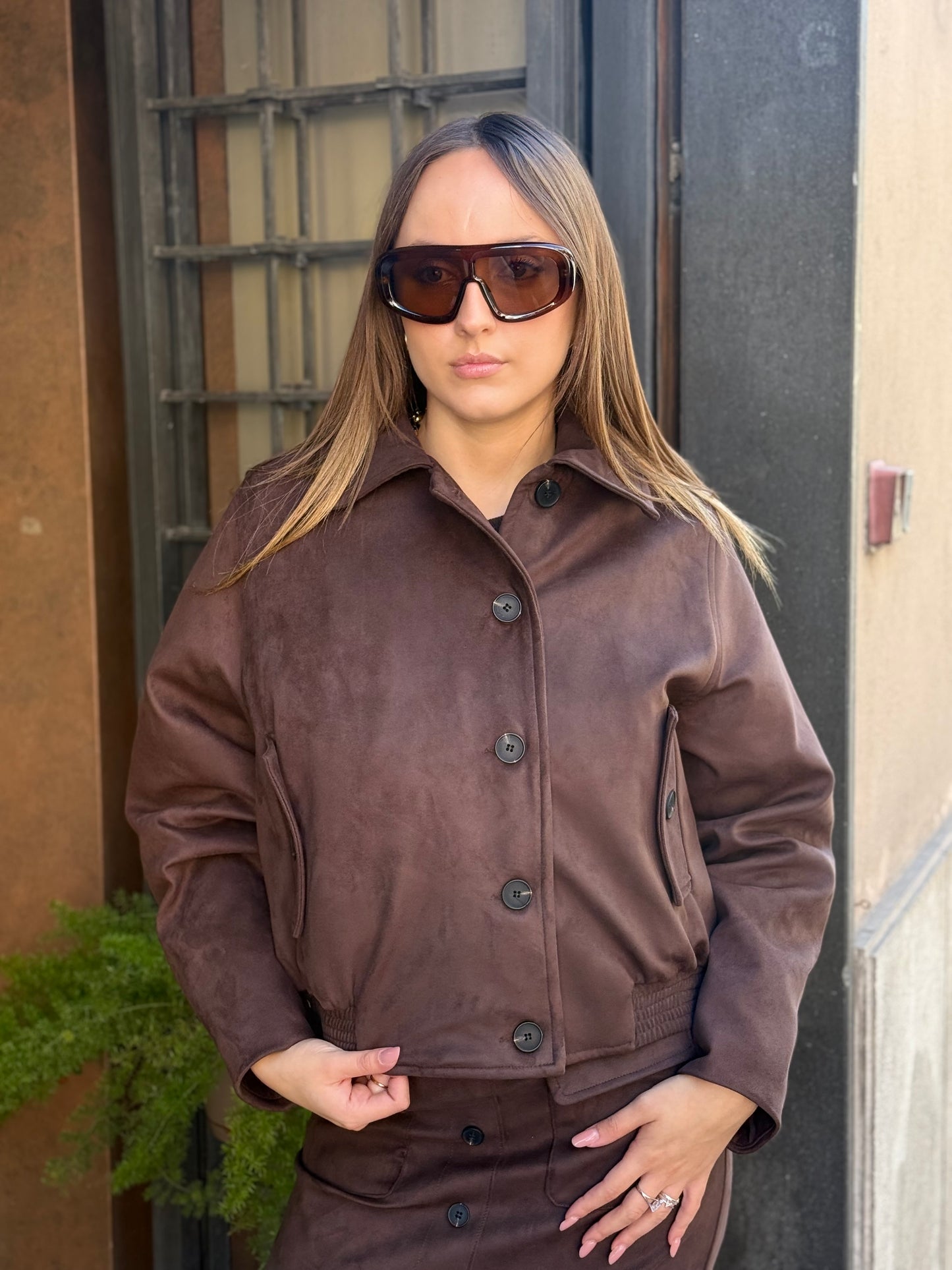 Bomber scamosciato MORO