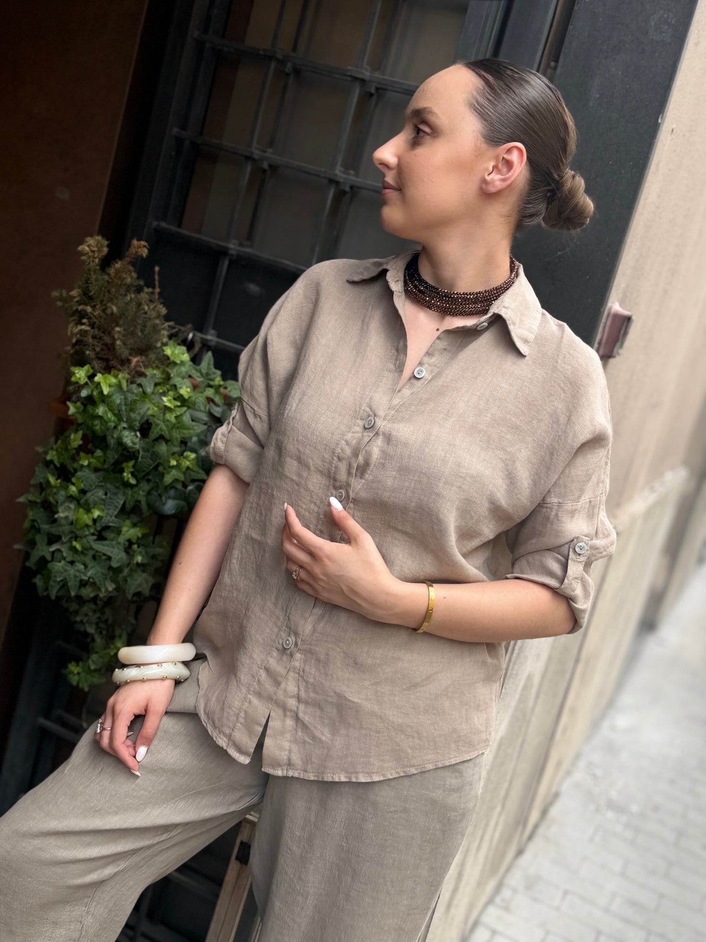 Camicia VIOLA in lino (disponibile in più colori)
