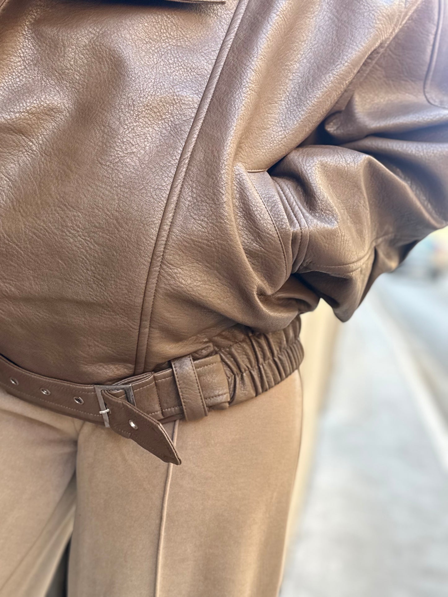 Eleh Bomber ecopelle FANGO