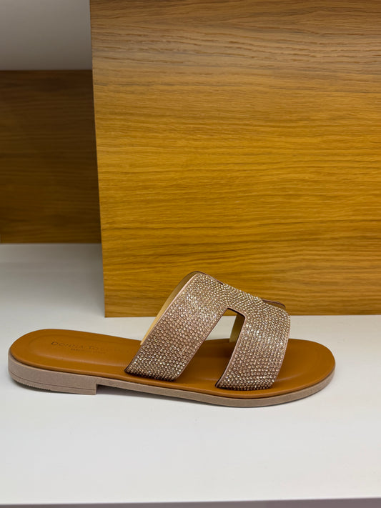 Donna Toscana Ciabatta Strass  Rose Gold