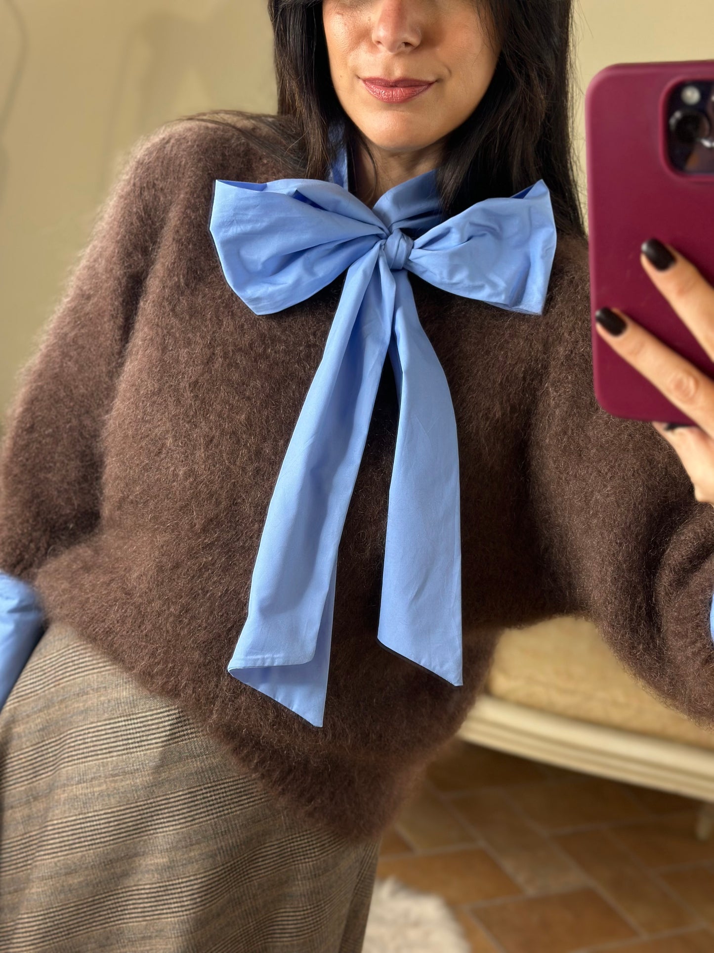 Maglia in super kid Mohair CIOCCOLATO