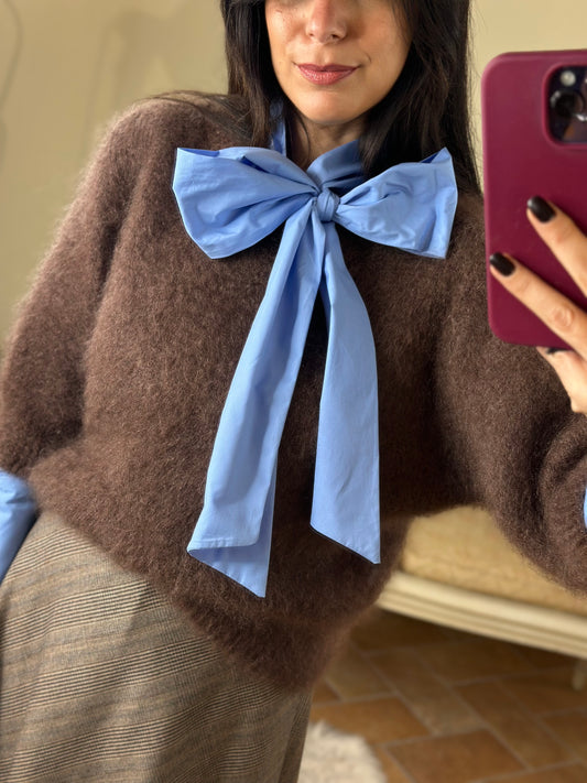 Maglia in super kid Mohair CIOCCOLATO