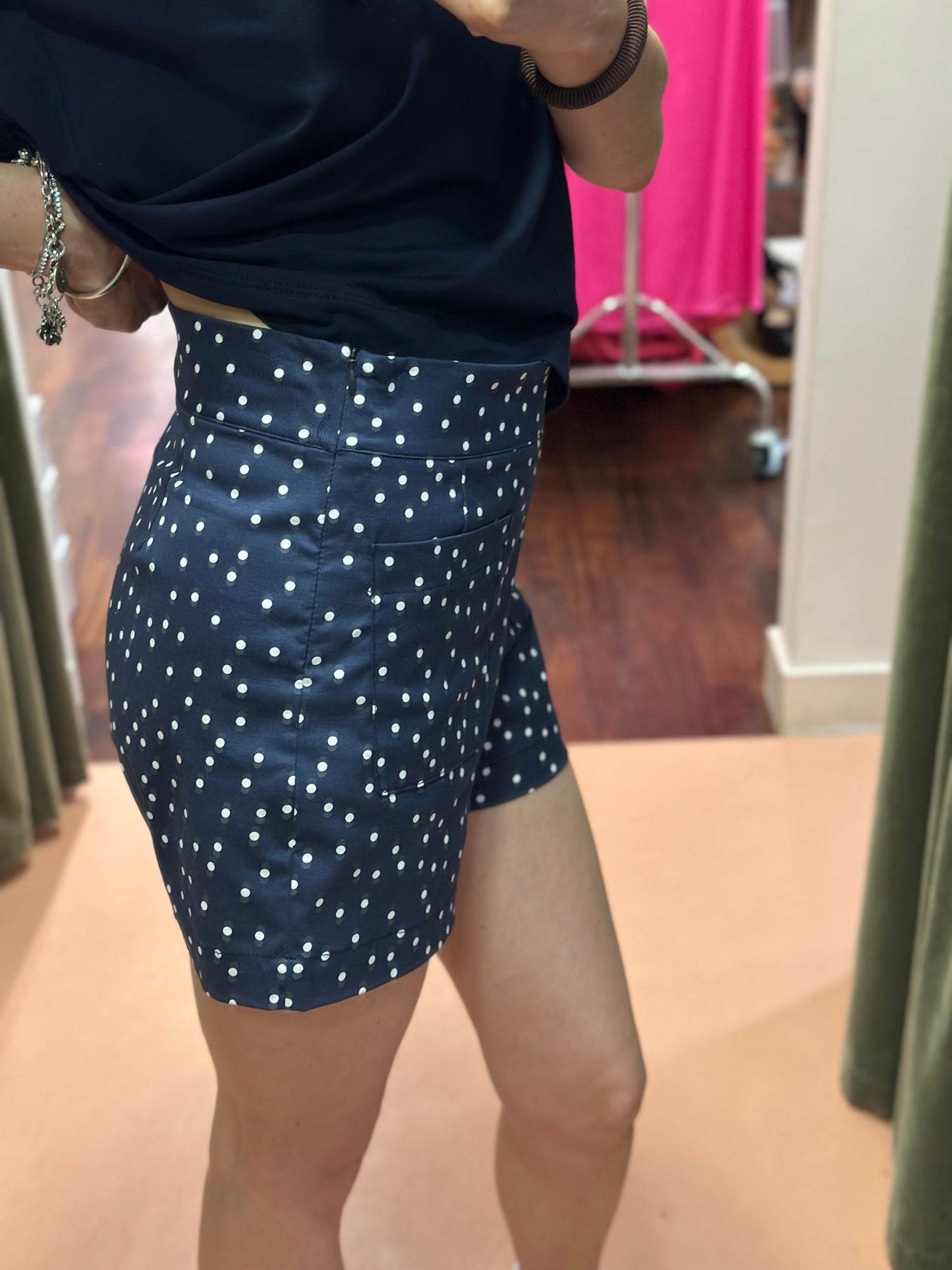 Tensione in Shorts pois Blu/bianco