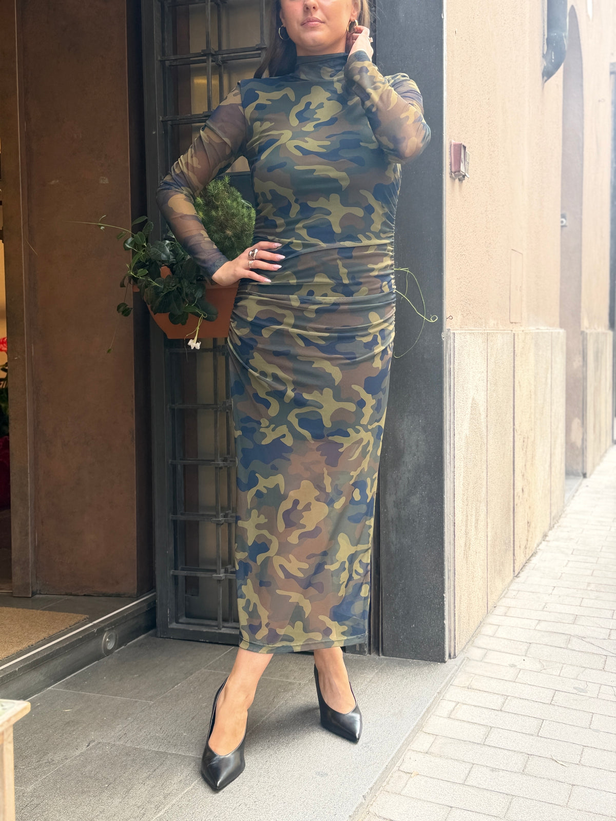 Abito in mesh CAMOUFLAGE