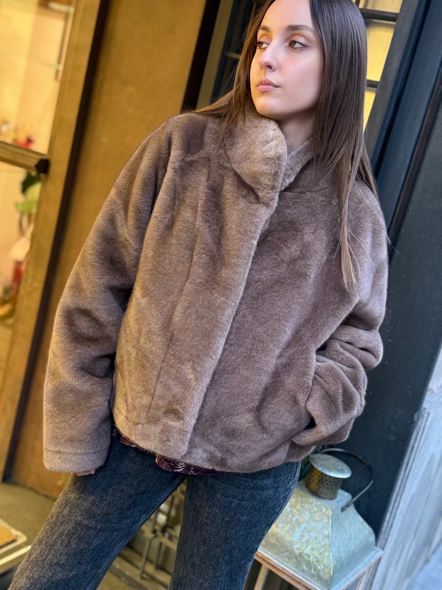 Ecopelliccia FRANCESCA Taupe