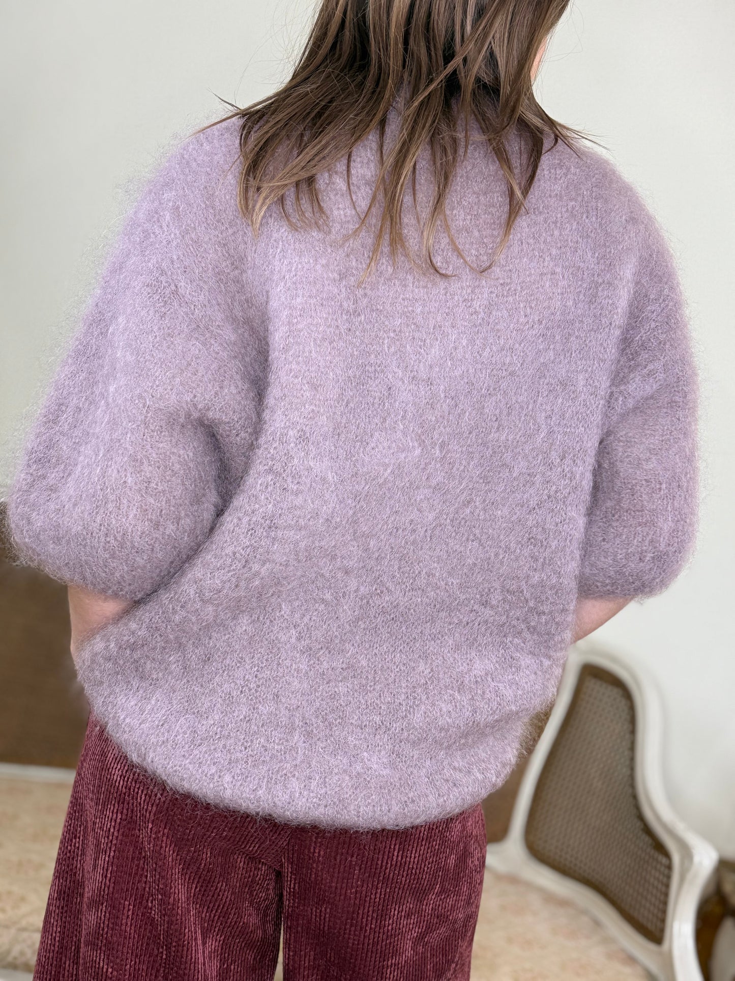 Maglia in super kid Mohair TAUPE