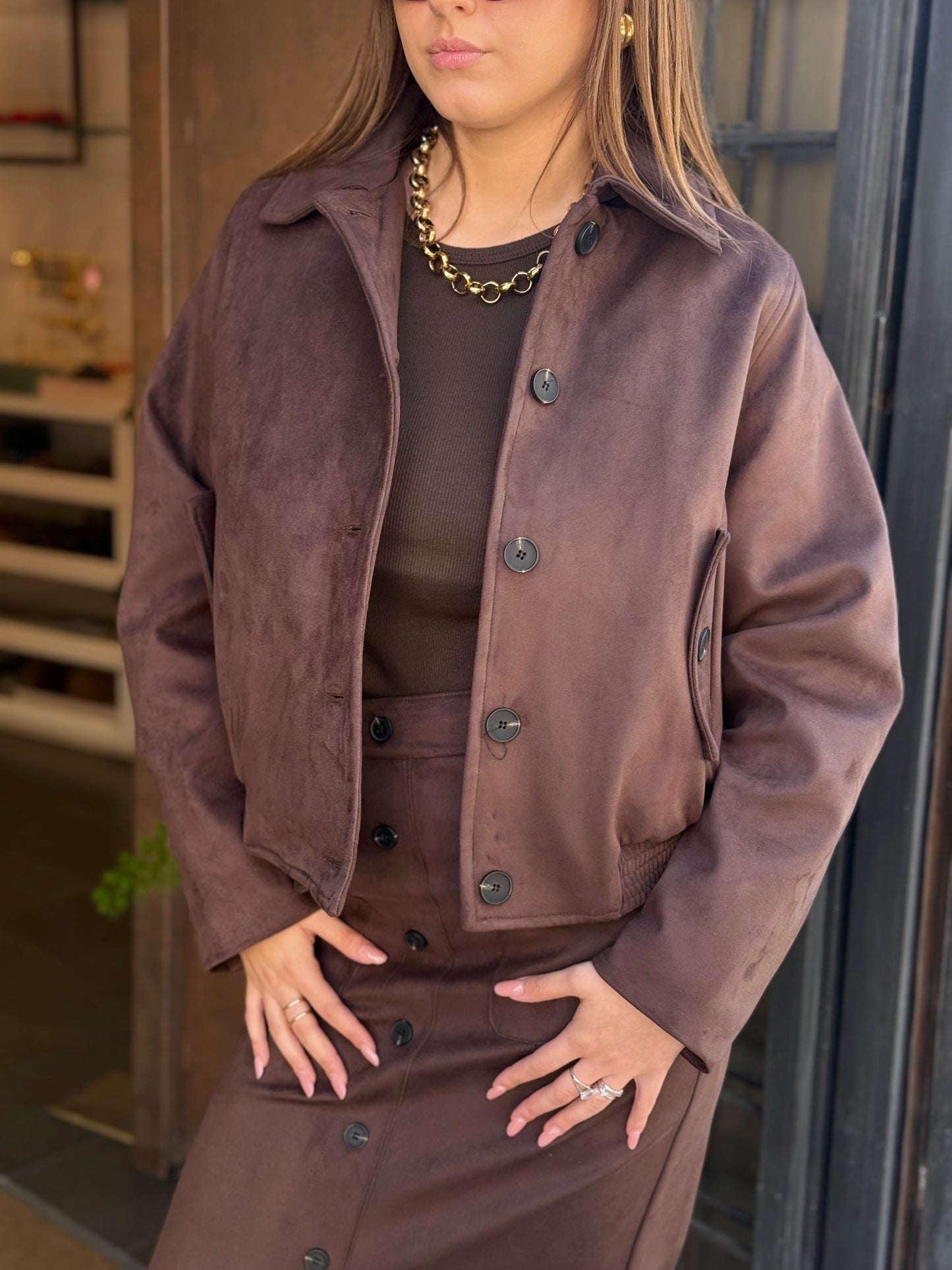 Bomber scamosciato MORO