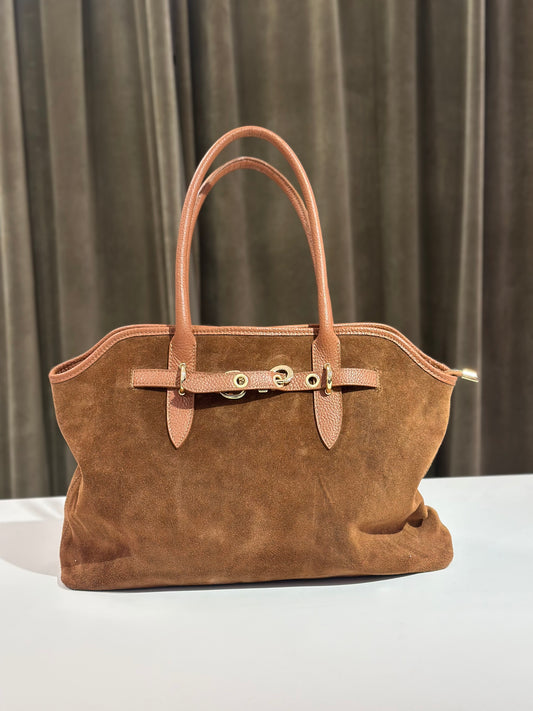Borsa in camoscio CUOIO